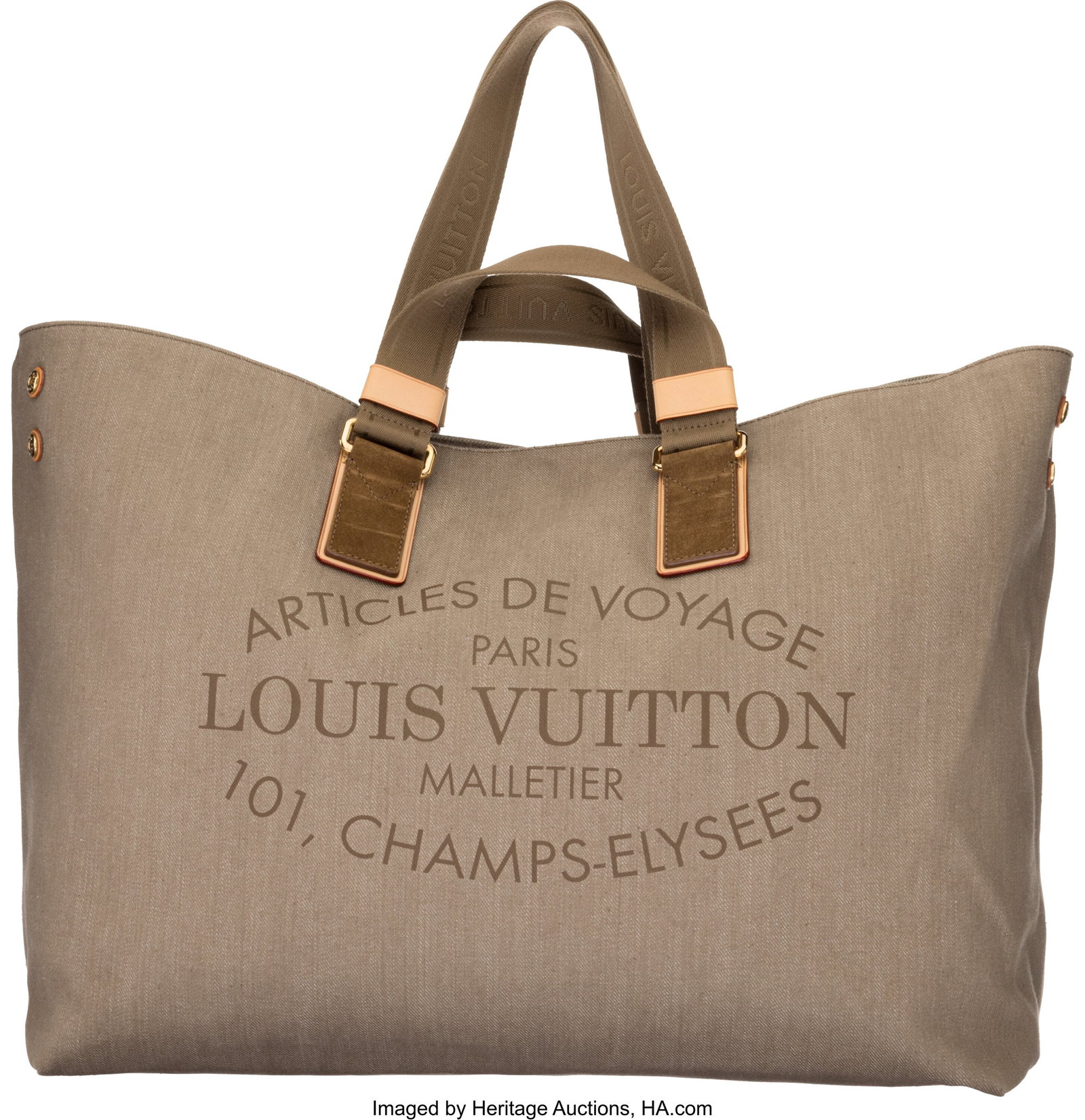 Louis Vuitton Khaki Denim Articles de Voyage Cab (1 of 3)