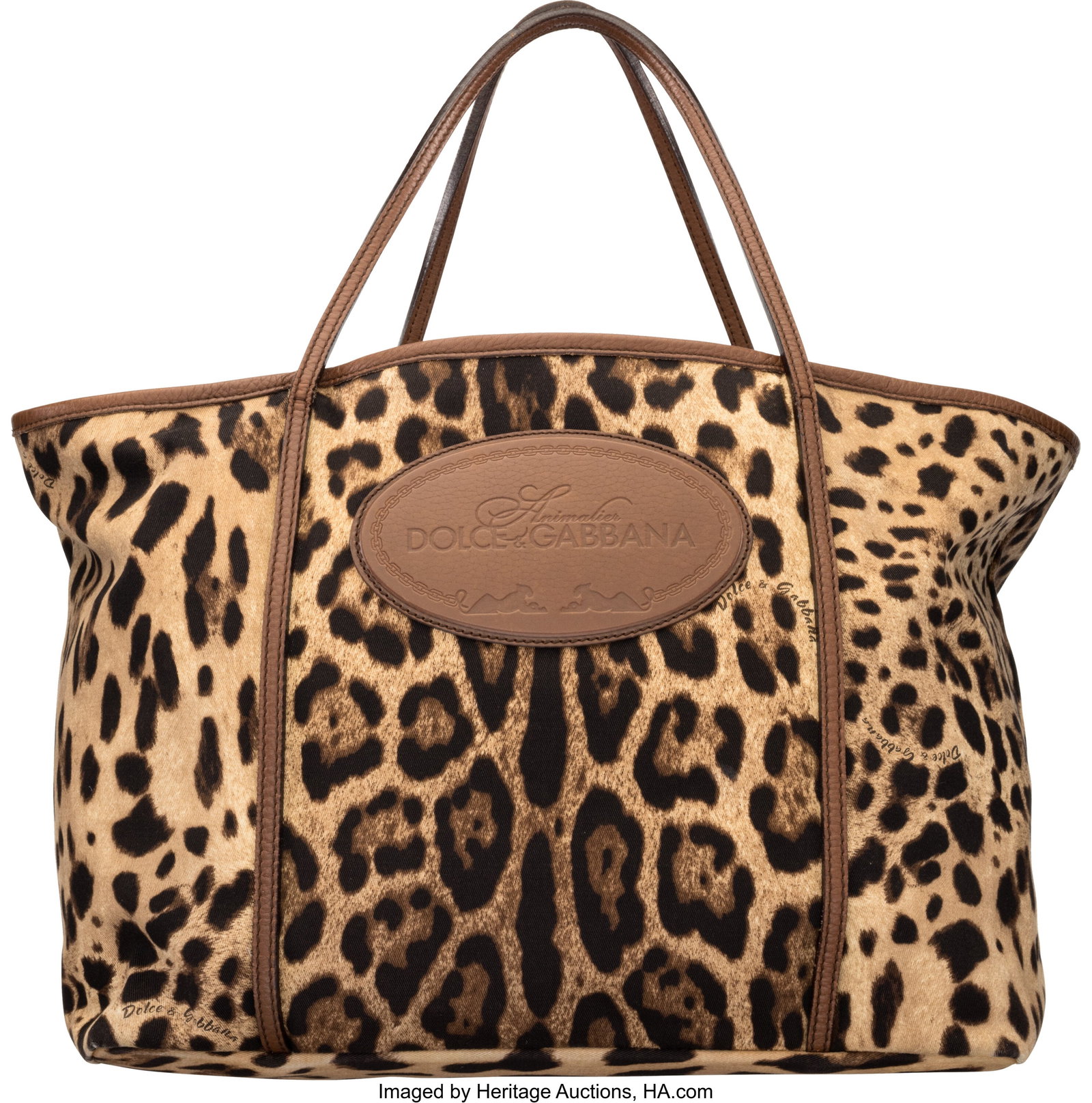 Dolce & Gabbana Leopard Print Canvas & Calfskin (1 of 2)