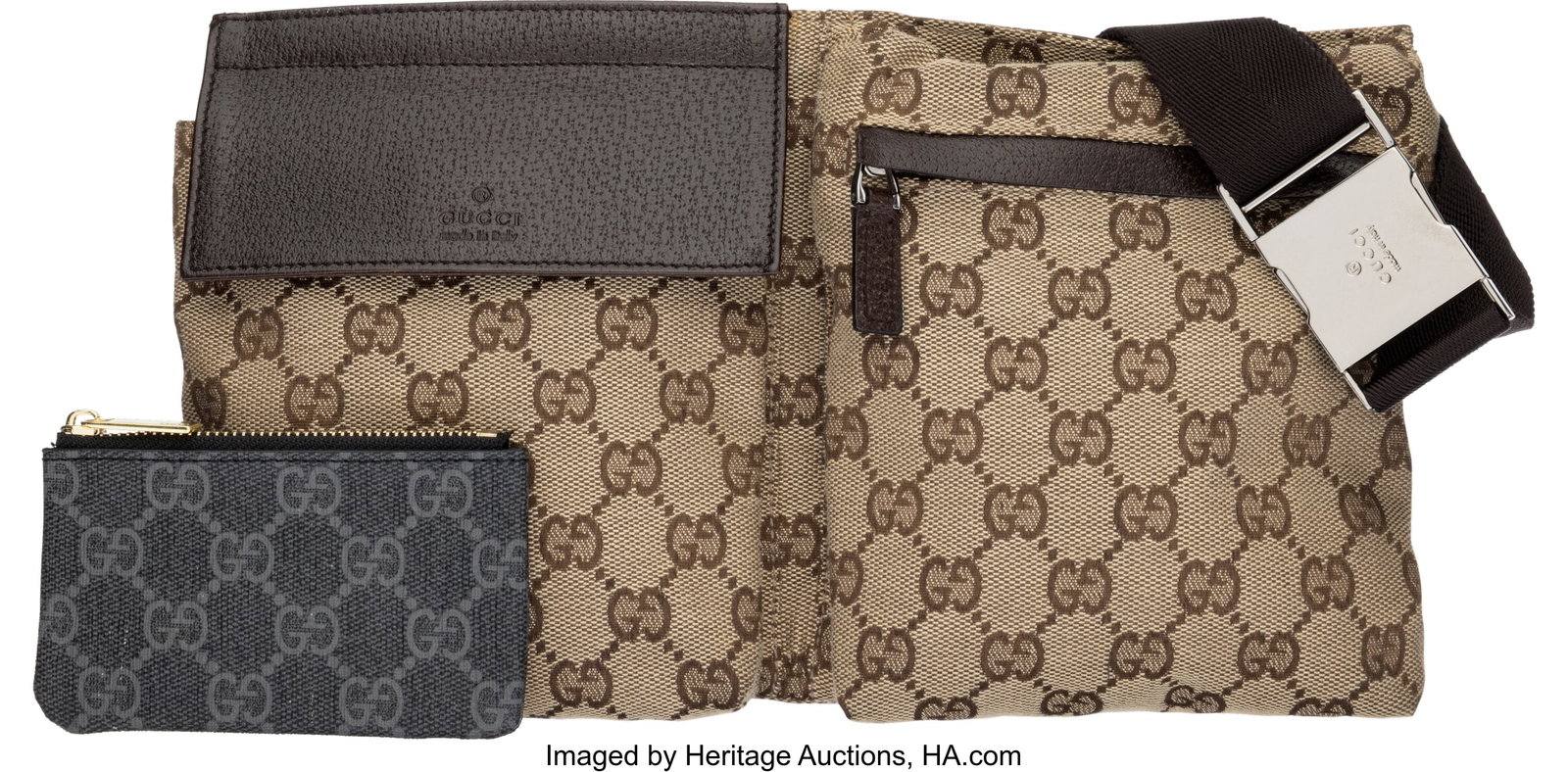 Gucci Set of Two: Monogram Waist Bag & Key Holde (1 of 2)
