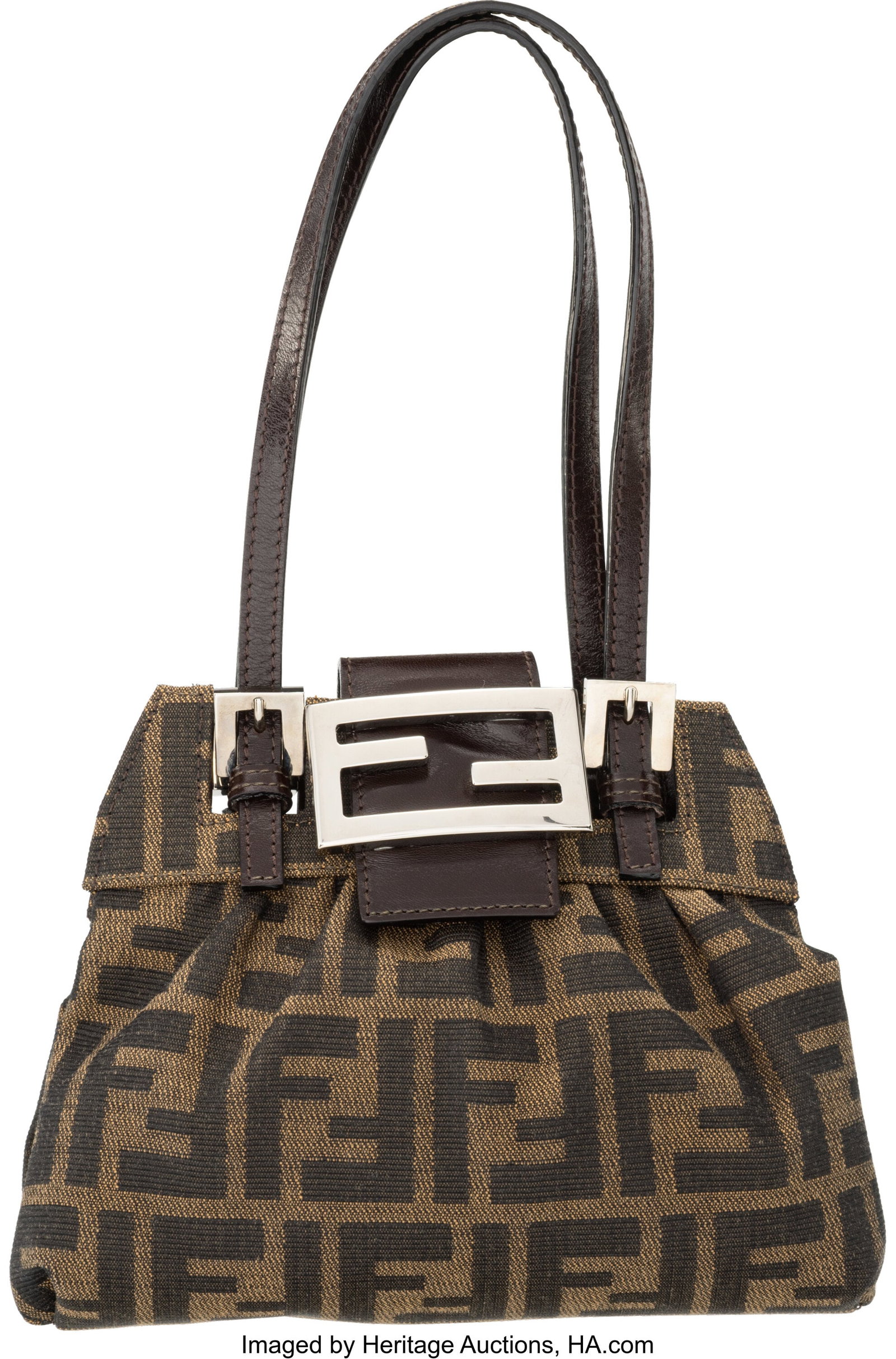 Fendi Brown Zucca Monogram Mini Frame Bag Condit (1 of 3)
