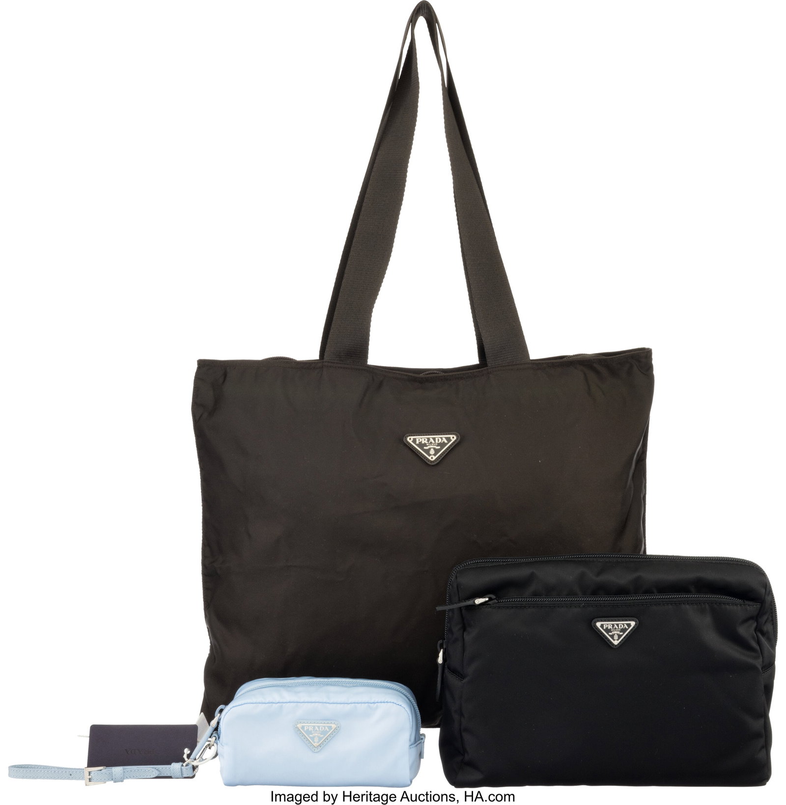 Prada Set of Three: Nylon Tote, Pochette, & Pouc (1 of 3)
