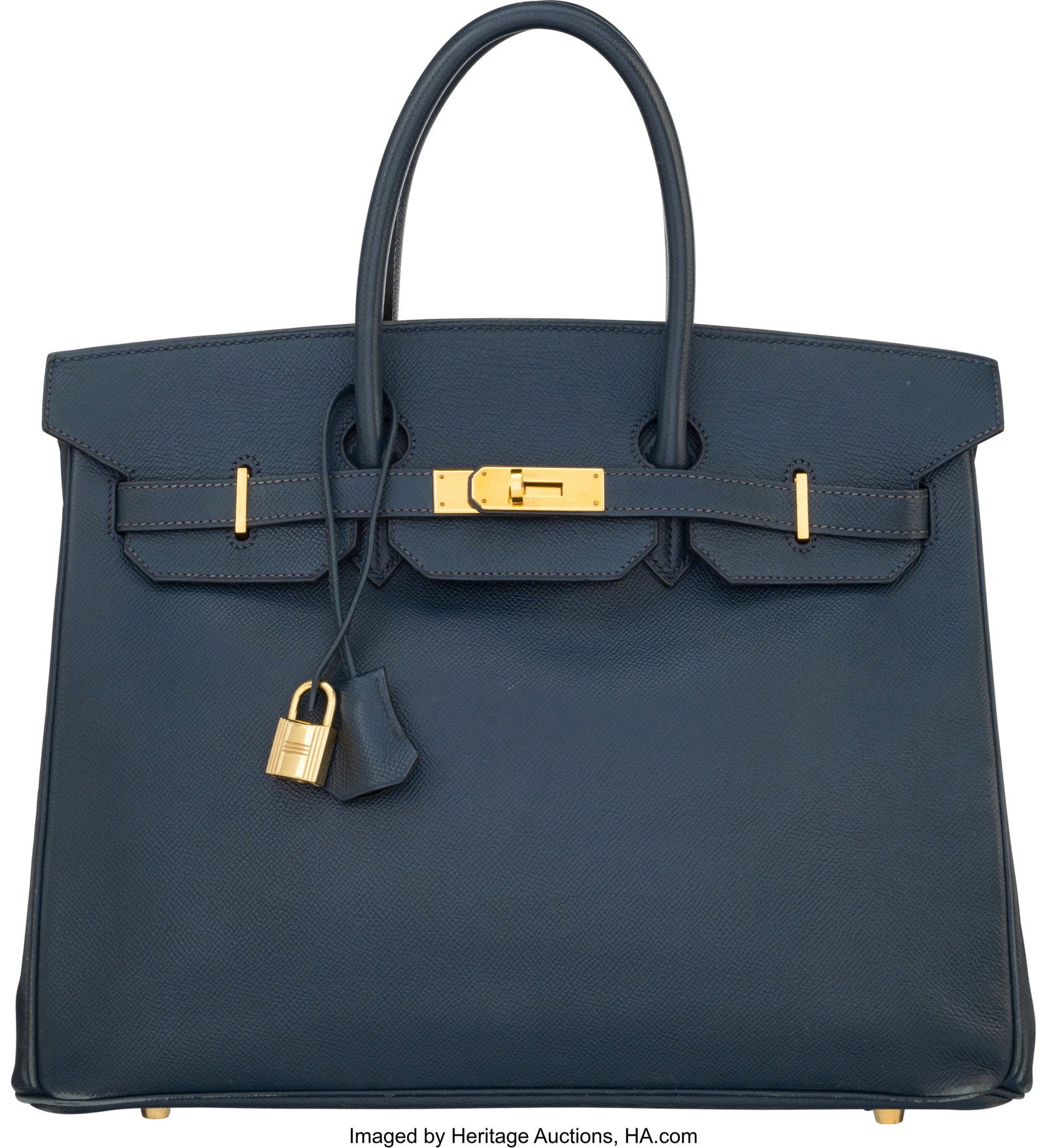 Hermès 35cm Bleu Marine Courchevel Leather Birk (1 of 10)