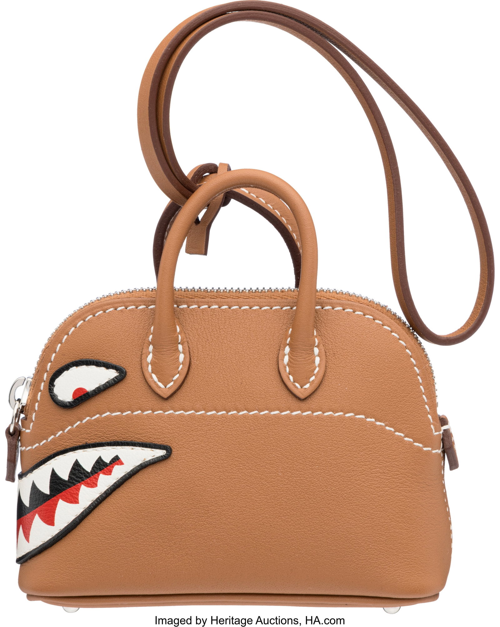 Hermès Gold Swift Leather Shark Bolide Bag Char: Hermès Gold Swift Leather Shark Bolide Bag Charm with Palladium Hardware W, 2024 Condition: 1 3" Width x 2.25" Height x 1.25" Depth This bag charm is done in Gold Swif