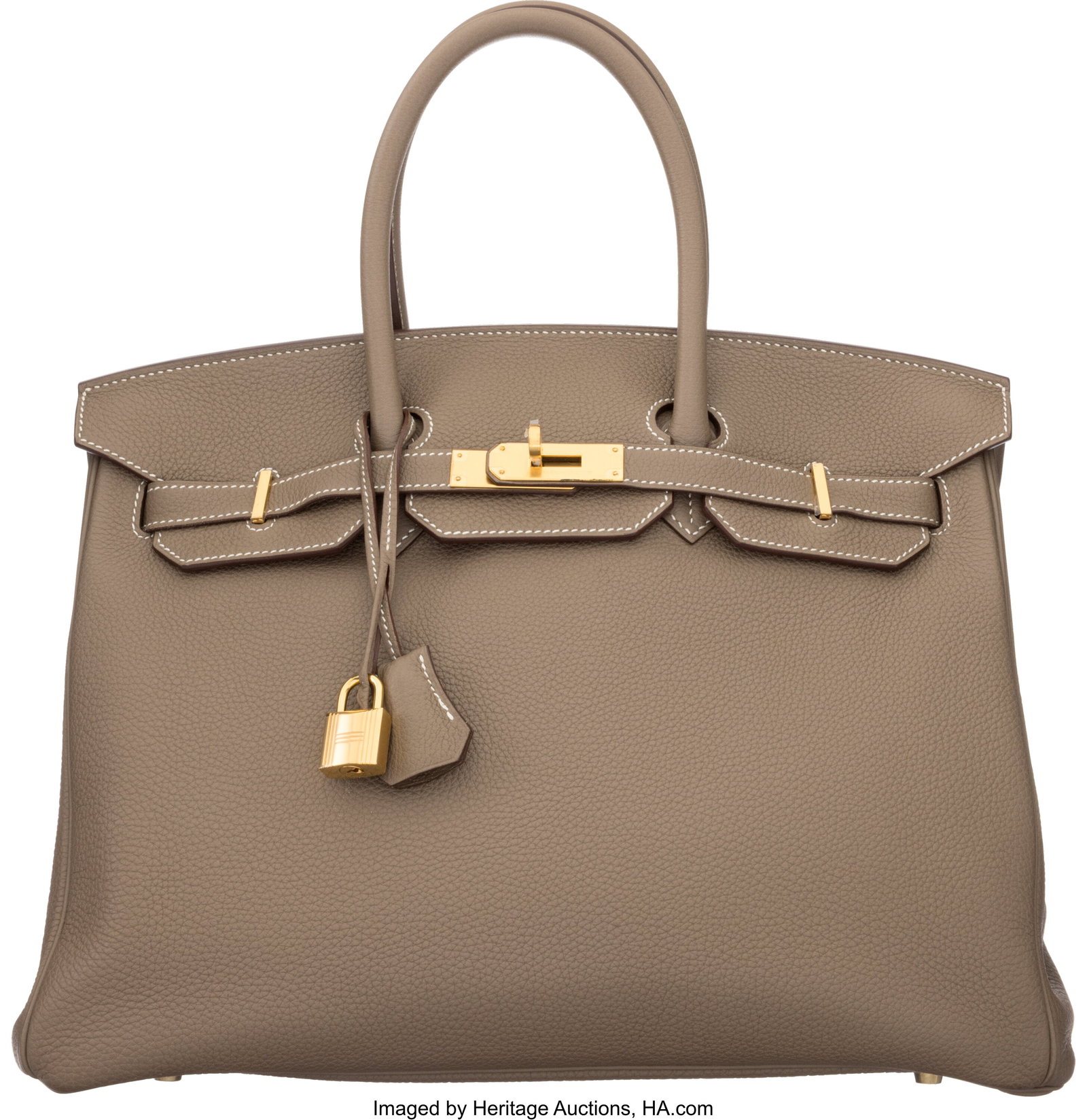 Hermès 35cm Etoupe Togo Leather Birkin Bag with (1 of 5)
