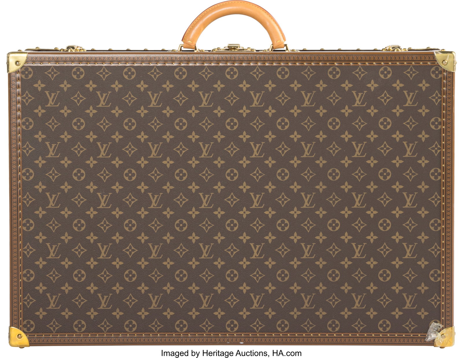 Louis Vuitton Monogram Coated Canvas Alzer Trunk: Louis Vuitton Monogram Coated Canvas Alzer Trunk 70 with Brass Hardware Condition: 2 27.5" Width x 18.5" Height x 8.75" Depth This trunk is done in Monogram Coated Canvas wi