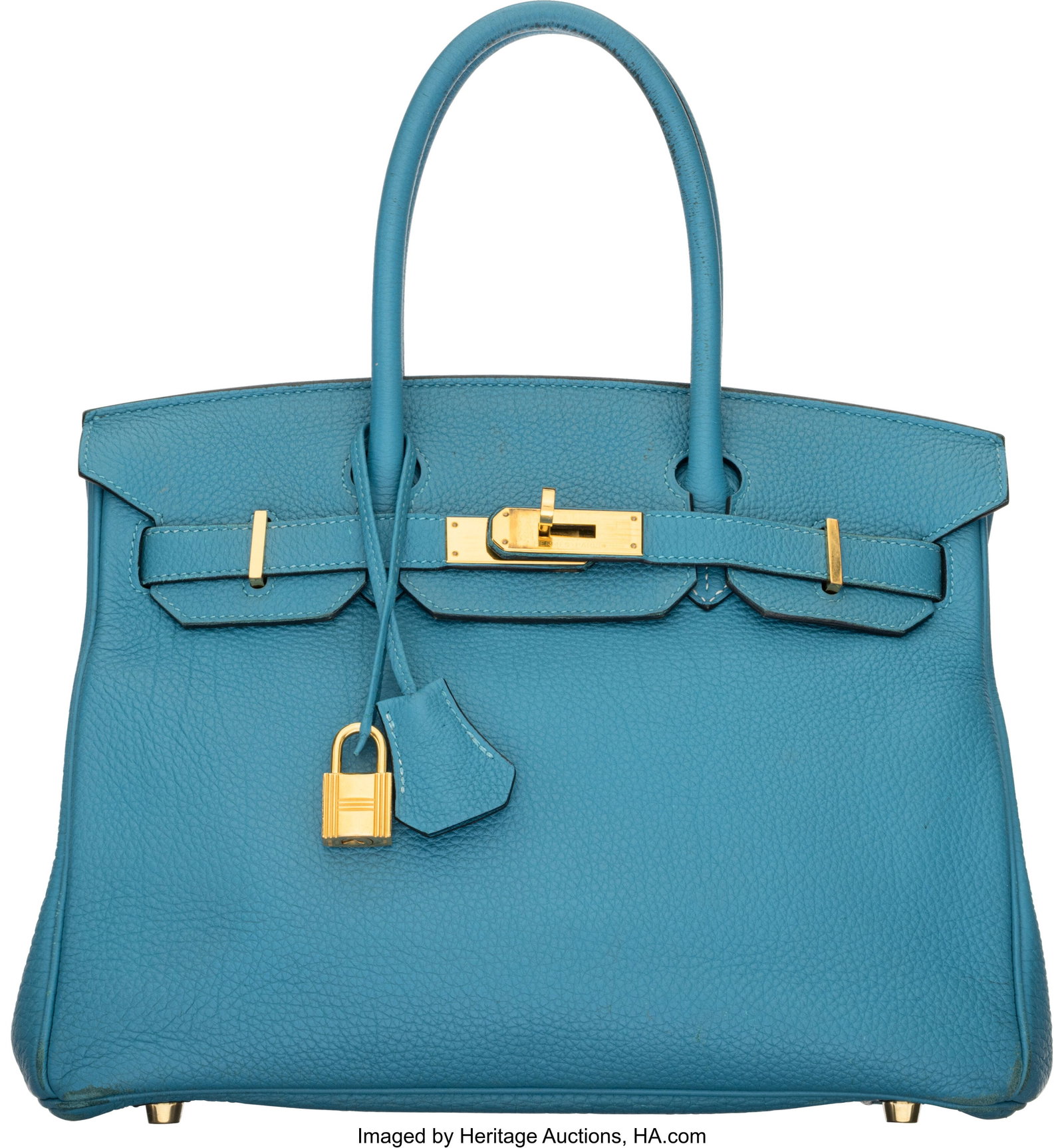 Hermès 30cm Turquoise Togo Leather Birkin Bag w (1 of 5)