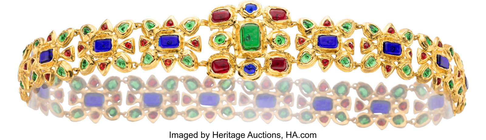 Chanel Vintage Gold Plated Multicolor Gripoix Be (1 of 1)