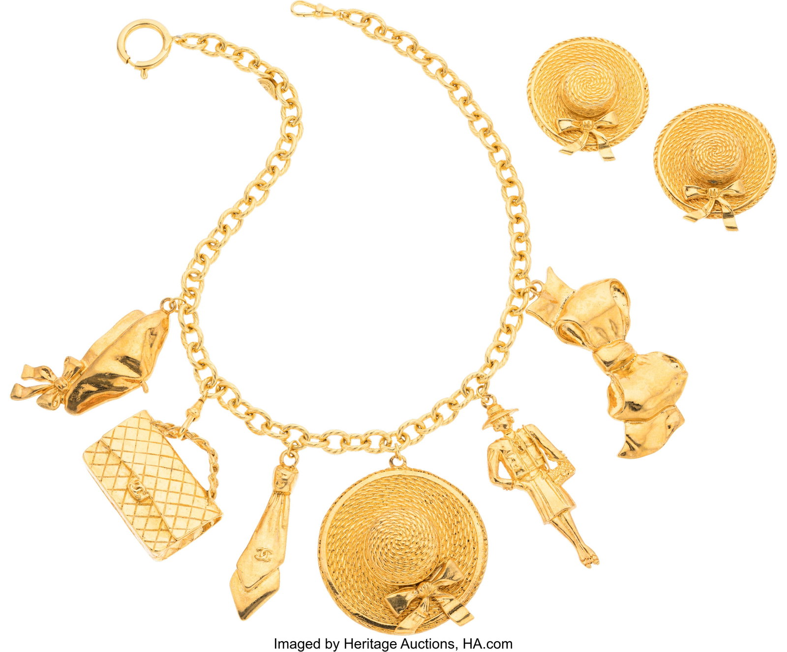 Chanel Set of Two: Vintage Charm Necklace & Matc (1 of 1)