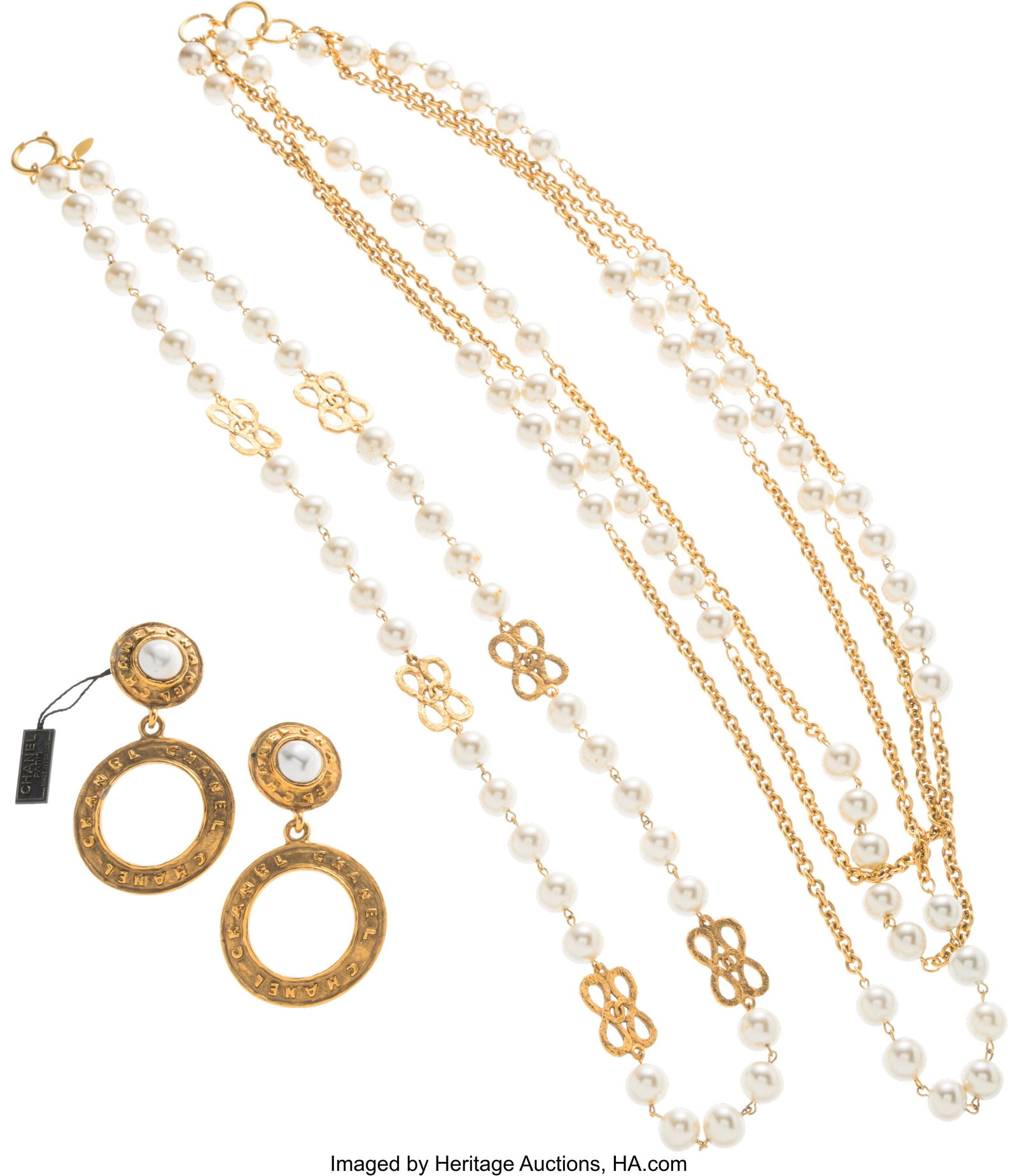 Chanel Set of Three: Vintage Faux Pearl Necklace (1 of 1)