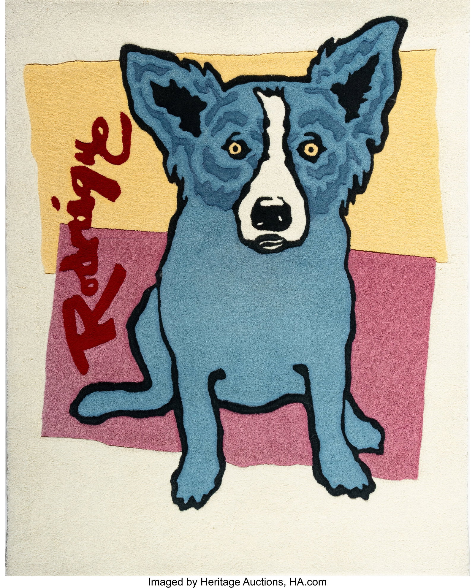 George Rodrigue (1944-2013) Blue Dog Rug, 1995 W (1 of 2)