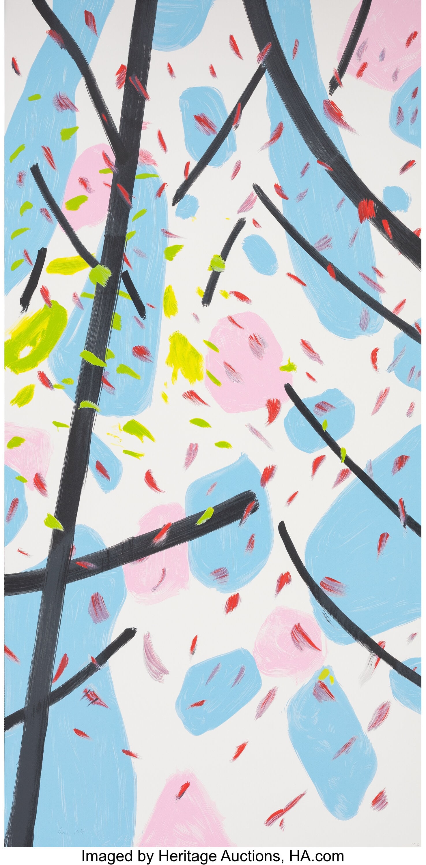 Alex Katz (b. 1927) Spring 3, 2024 Screenprint i: Alex Katz (b. 1927) Spring 3, 2024 Screenprint in colors on Saunders Waterford paper 72 x 35 inches (182.9 x 88.9 cm) (sheet) A numbered proof