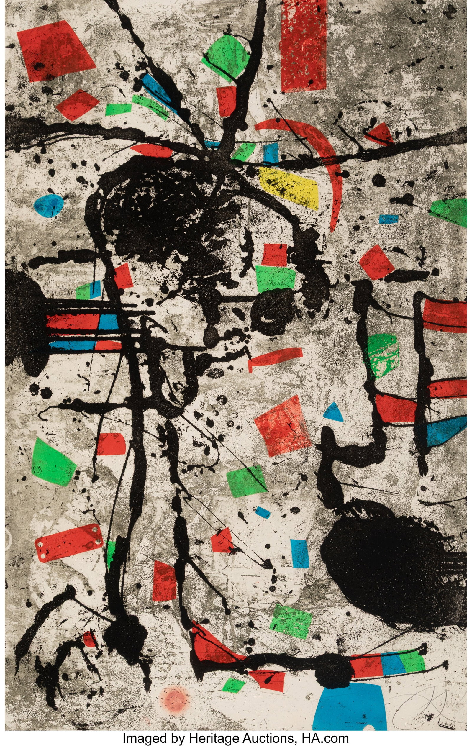 Joan Miró (1893-1983) Els gosses VIII, 1979 Etc: Joan Miró (1893-1983) Els gosses VIII, 1979 Etching in colors on Arches paper 48 x 28-1/2 inches (121.9 x 72.4 cm) (sheet) Ed. 14&so