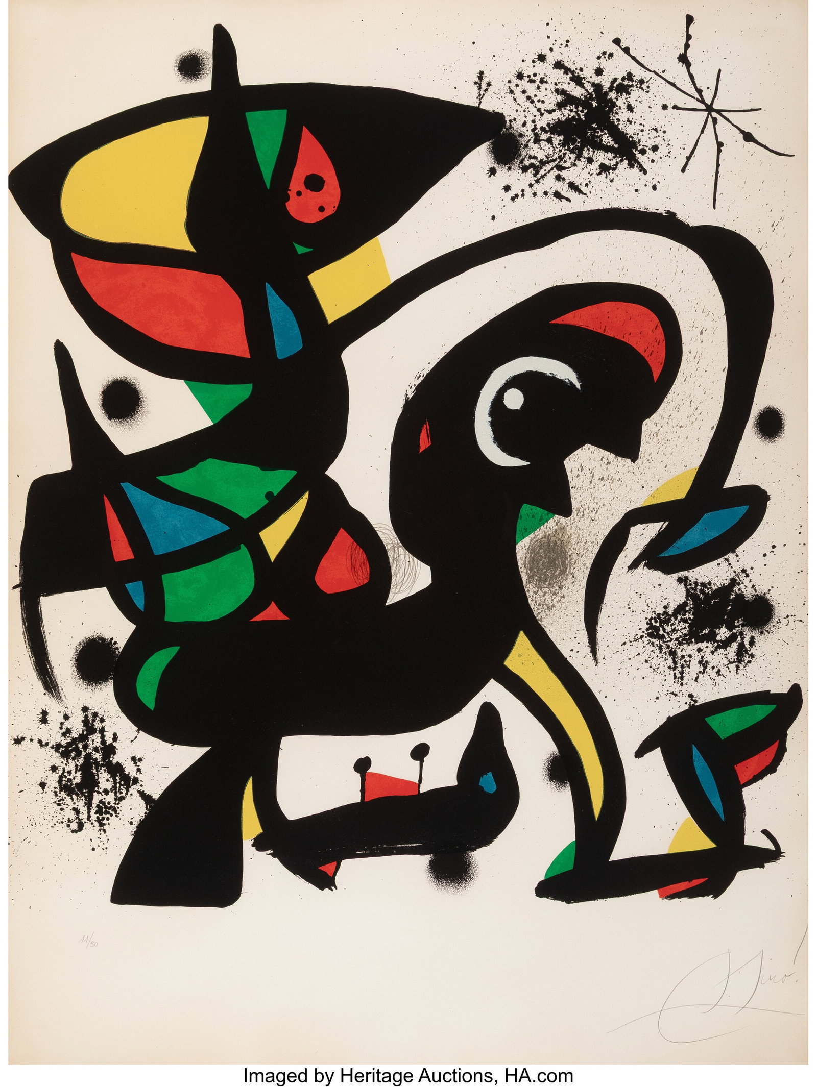 Joan Miró (1893-1983) Colpir Sense Nafrar IV, 1: Joan Miró (1893-1983) Colpir Sense Nafrar IV, 1981 Lithograph in colors on Guarro paper 37-1/2 x 28-1/2 inches (95.2 x 72.4 cm) (sheet)