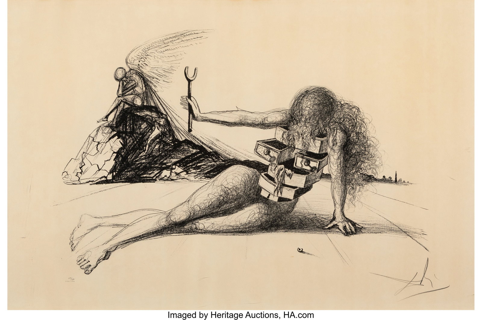 Salvador Dalí (1904-1989) Drawers of Memory, 19: Salvador Dalí (1904-1989) Drawers of Memory, 1965 Lithograph on B.F.K. Rives paper 24-3/4 x 37-3/4 inches (62.9 x 95.9 cm) &