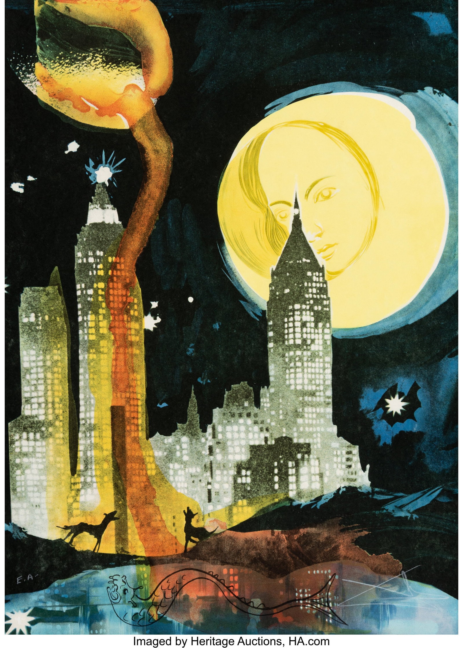 Salvador Dalí (1904-1989) Manhattan Skyline, 19 (1 of 2)