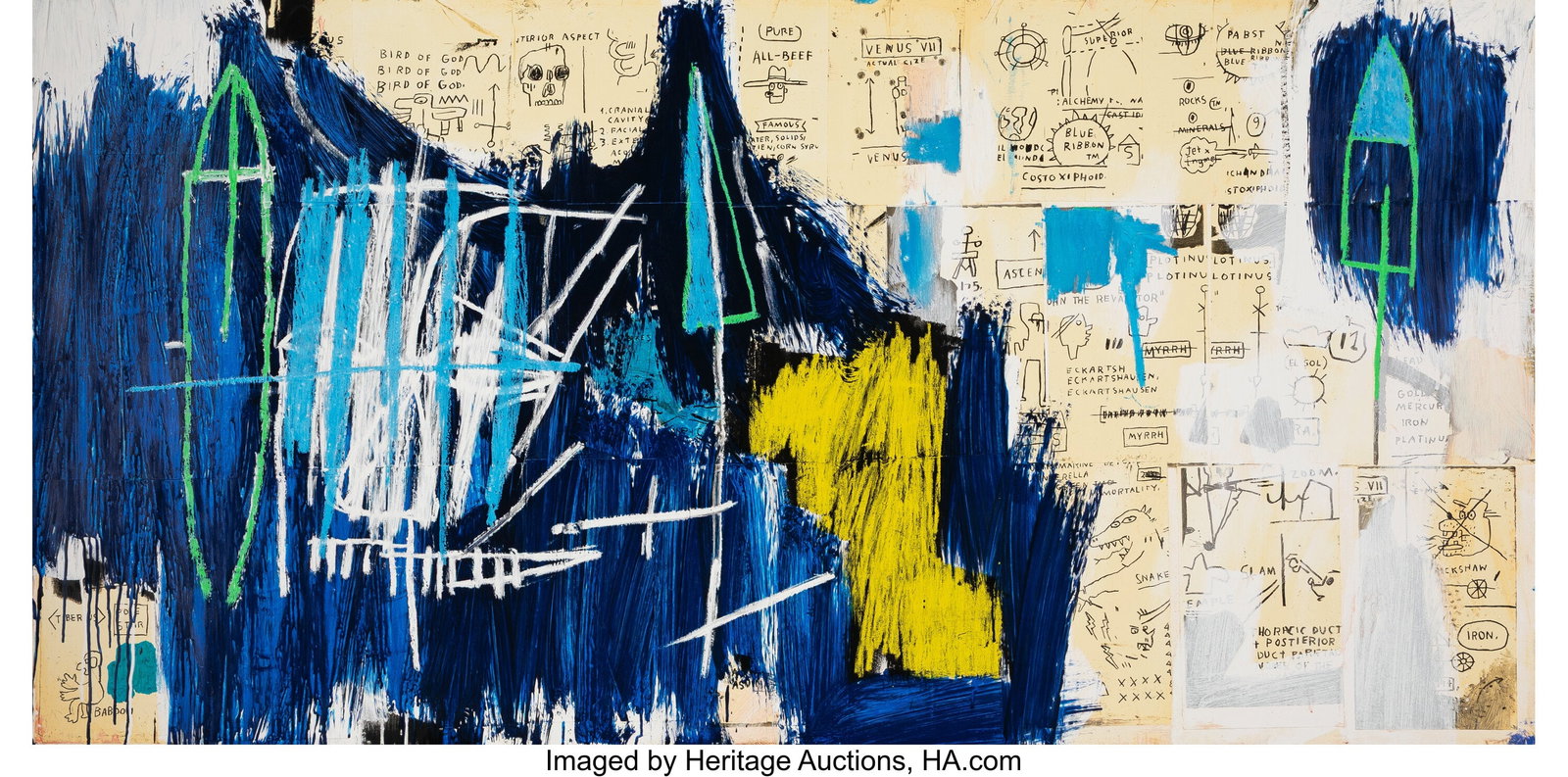 Jean-Michel Basquiat (1960-1988) Odours of Punt,: Jean-Michel Basquiat (1960-1988) Odours of Punt, 1983, published 2024 Screenprint in colors on Saunders Waterford paper 42 x 84 inches (106.7 x 213.4 cm)