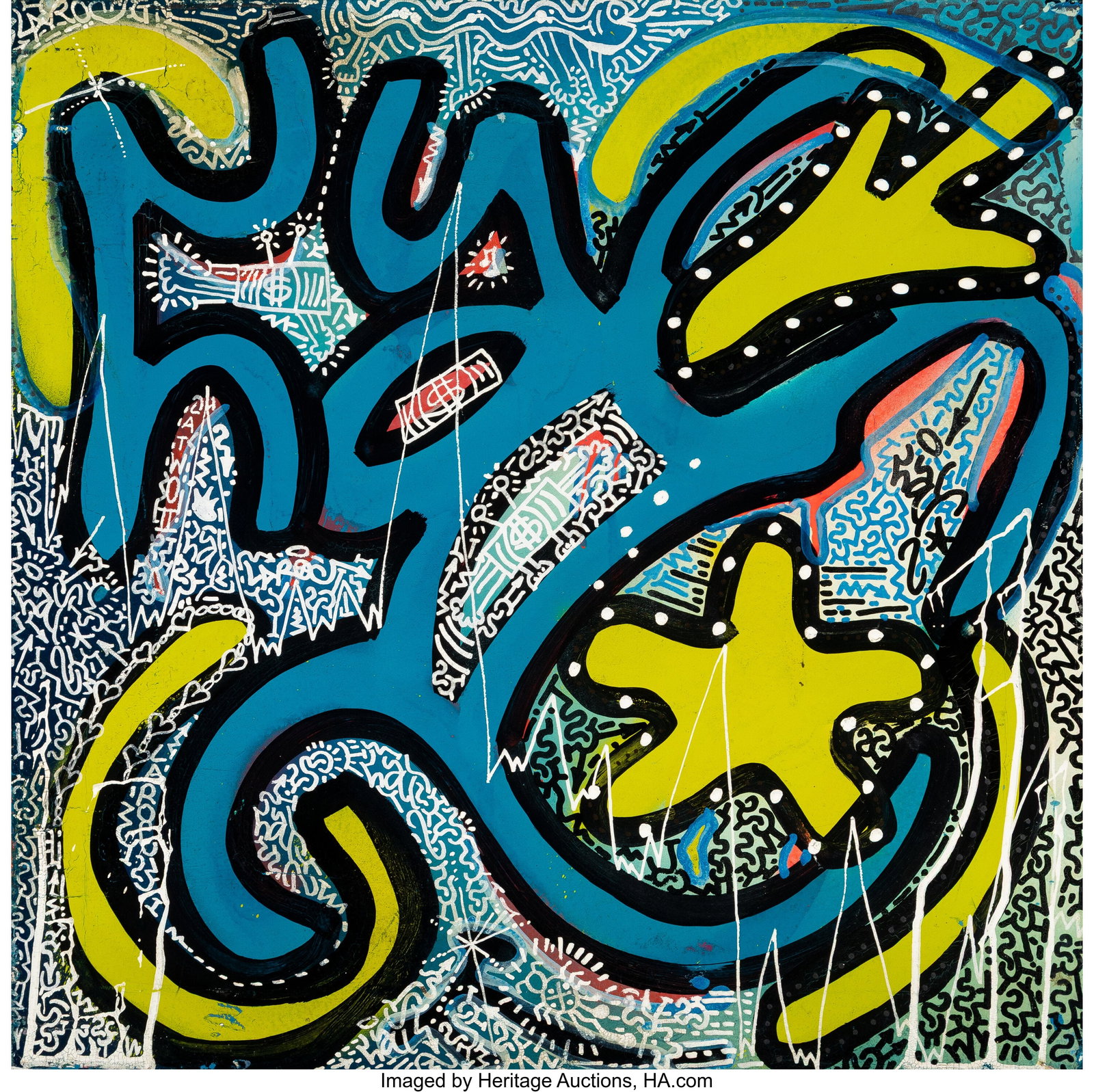 LA II (b. 1967) Untitled, 2002 Acrylic on canvas (1 of 3)