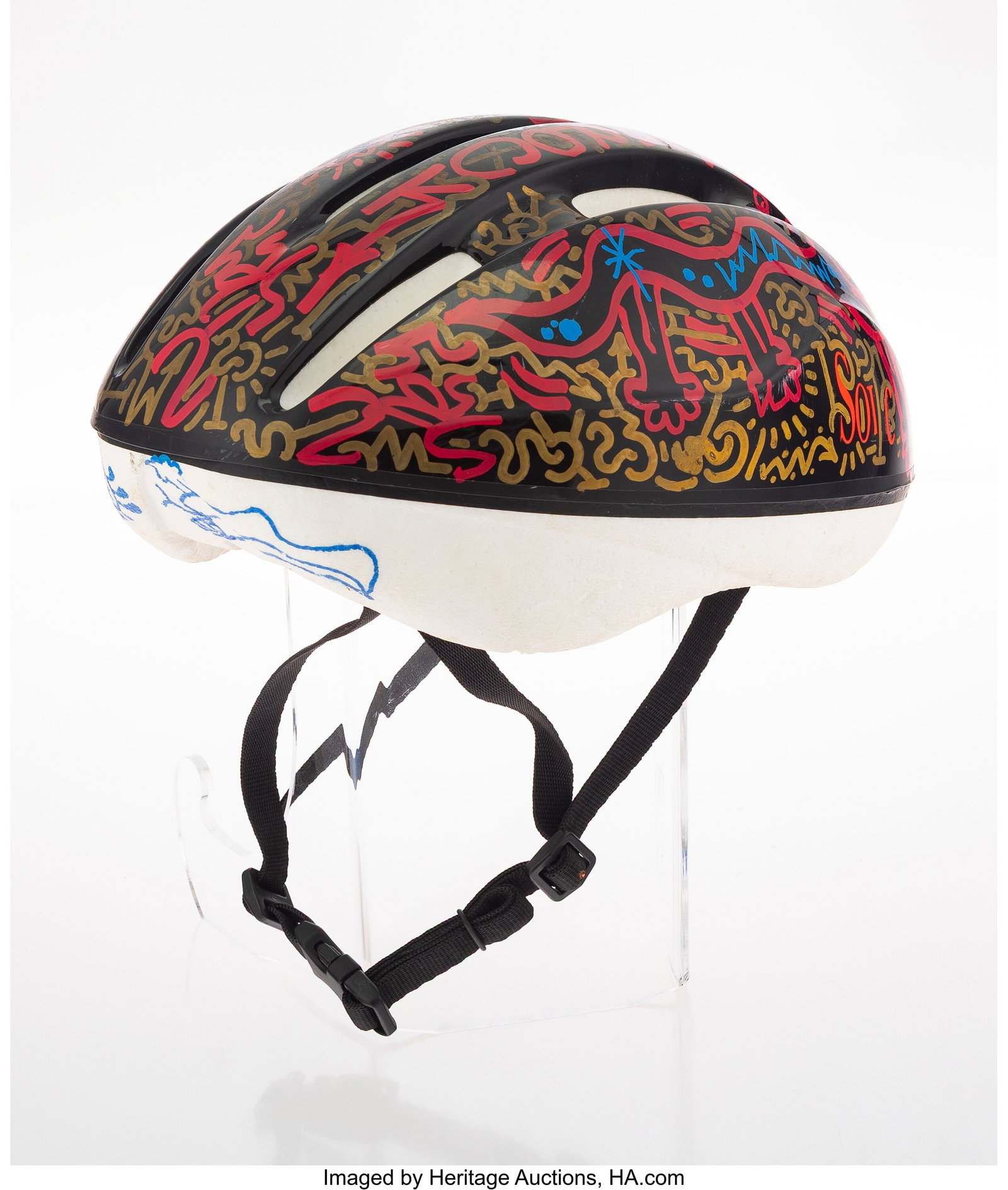 LA II (b. 1967) Untitled (Bicycle Helmet) Ink on (1 of 4)