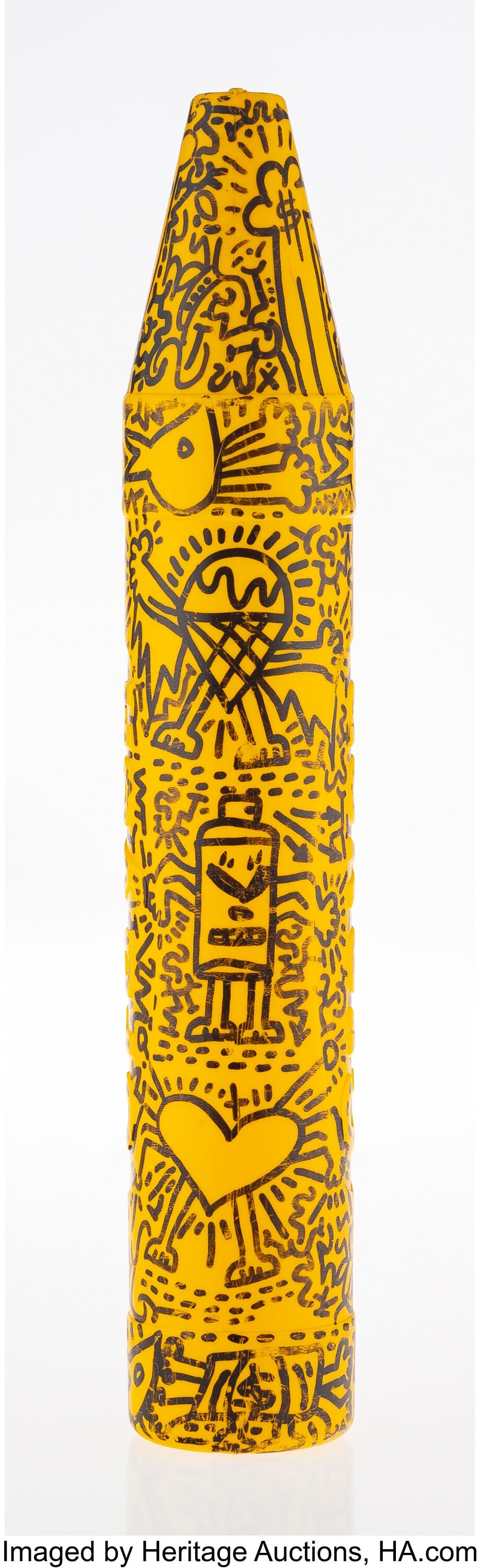 LA II (b. 1967) Untitled (Yellow Crayon) Ink on: LA II (b. 1967) Untitled (Yellow Crayon) Ink on plastic crayon money bank 20 x 3 x 3 inches (50.8 x 7.6 x 7.6 cm) HID03101062020 © 2026 H