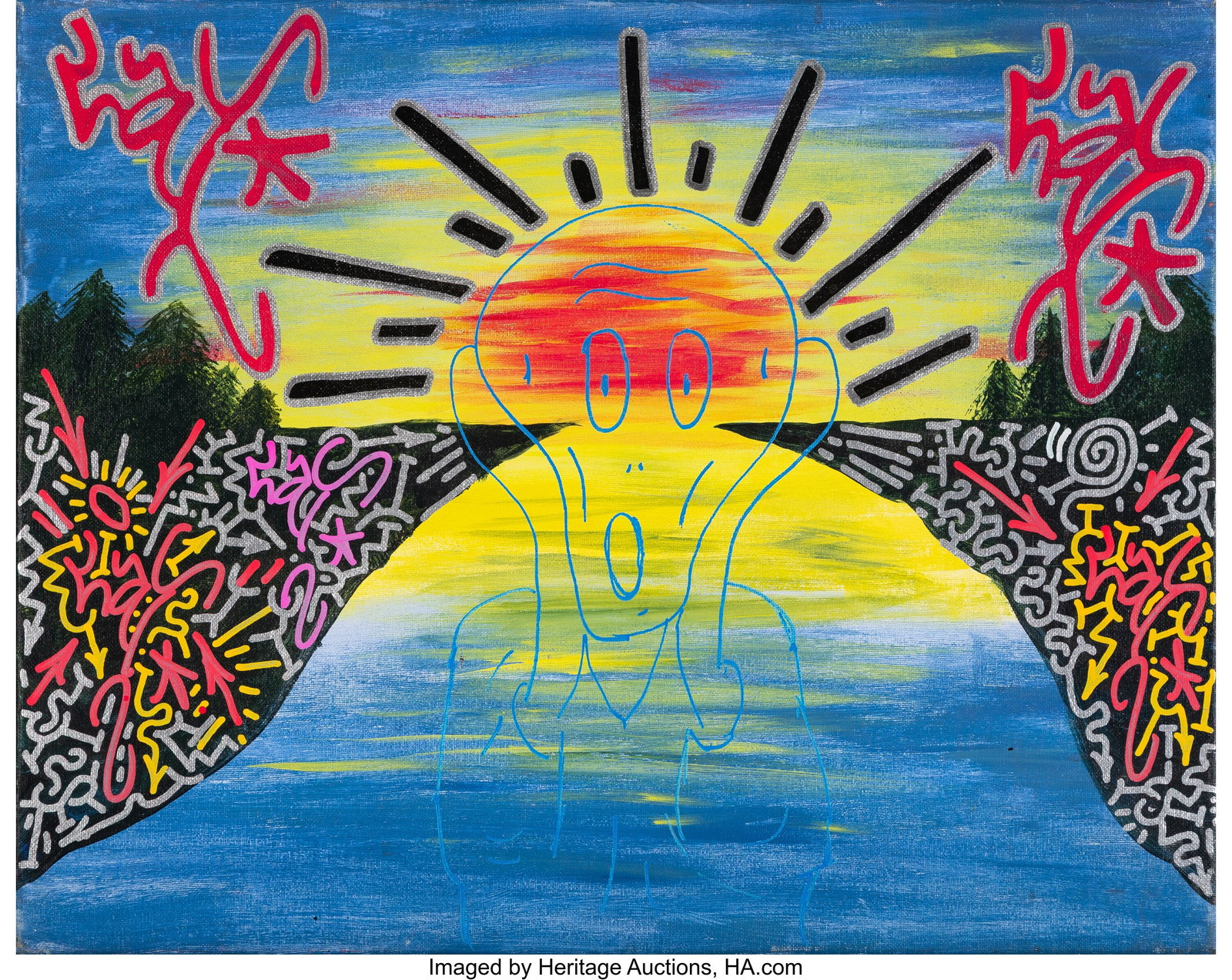 LA II (b. 1967) Scream 4 Acrylic on recycled acr: LA II (b. 1967) Scream 4 Acrylic on recycled acrylic painting 16 x 20 inches (40.6 x 50.8 cm) Signed along upper edge: LAII LAII Signed on the reverse&co