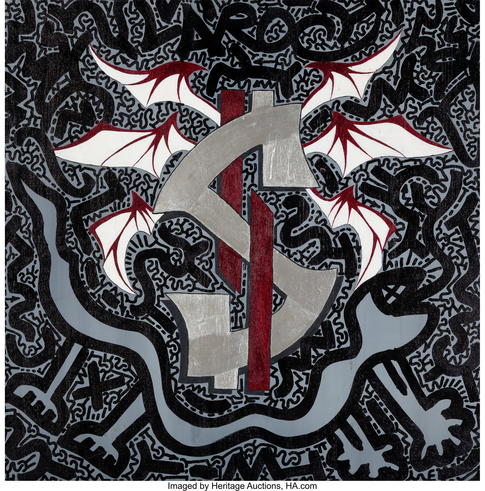 LA II (b. 1967) Untitled Acrylic on canvas 24 x (1 of 3)