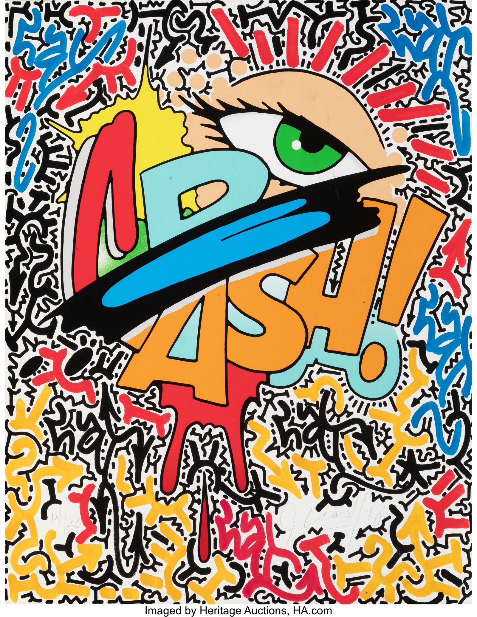 LA II (b. 1967) Untitled (Crash!), 2018 Ink on r (1 of 1)