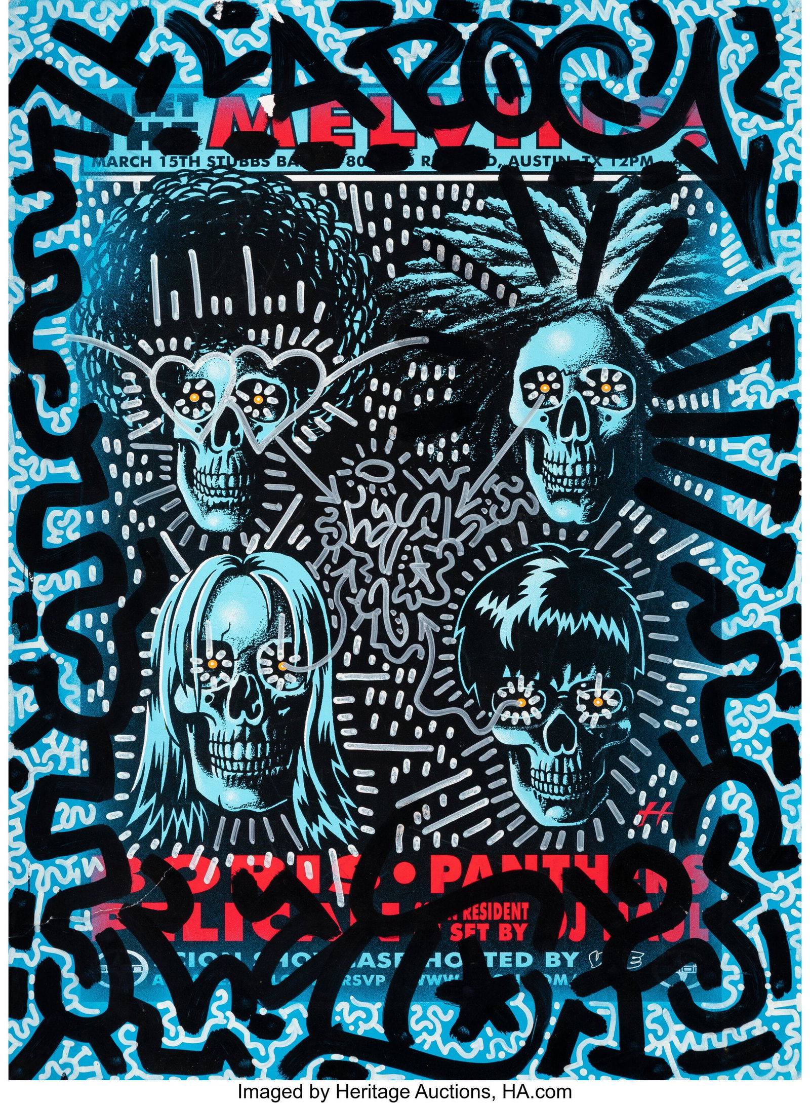 LA II (b. 1967) Untitled Acrylic and ink on recy: LA II (b. 1967) Untitled Acrylic and ink on recycled Melvins poster 24 x 17-3/4 inches (61.0 x 45.1 cm) (sheet) HID03101062020 © 2026 Herita