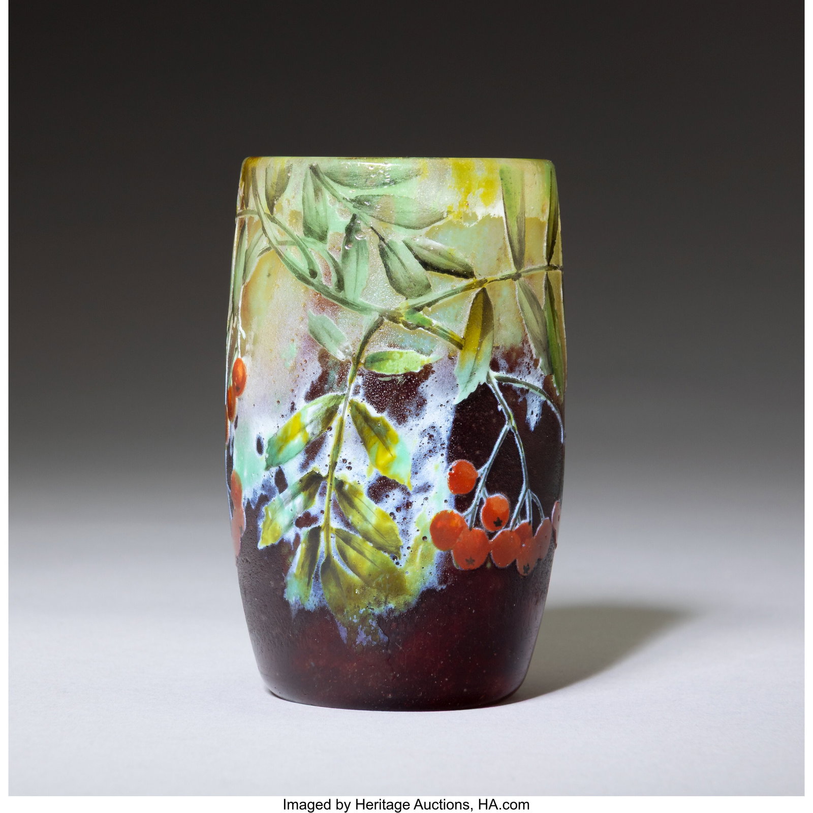 Daum Frères Berries Vase, circa 1900 Acid-etche (1 of 4)