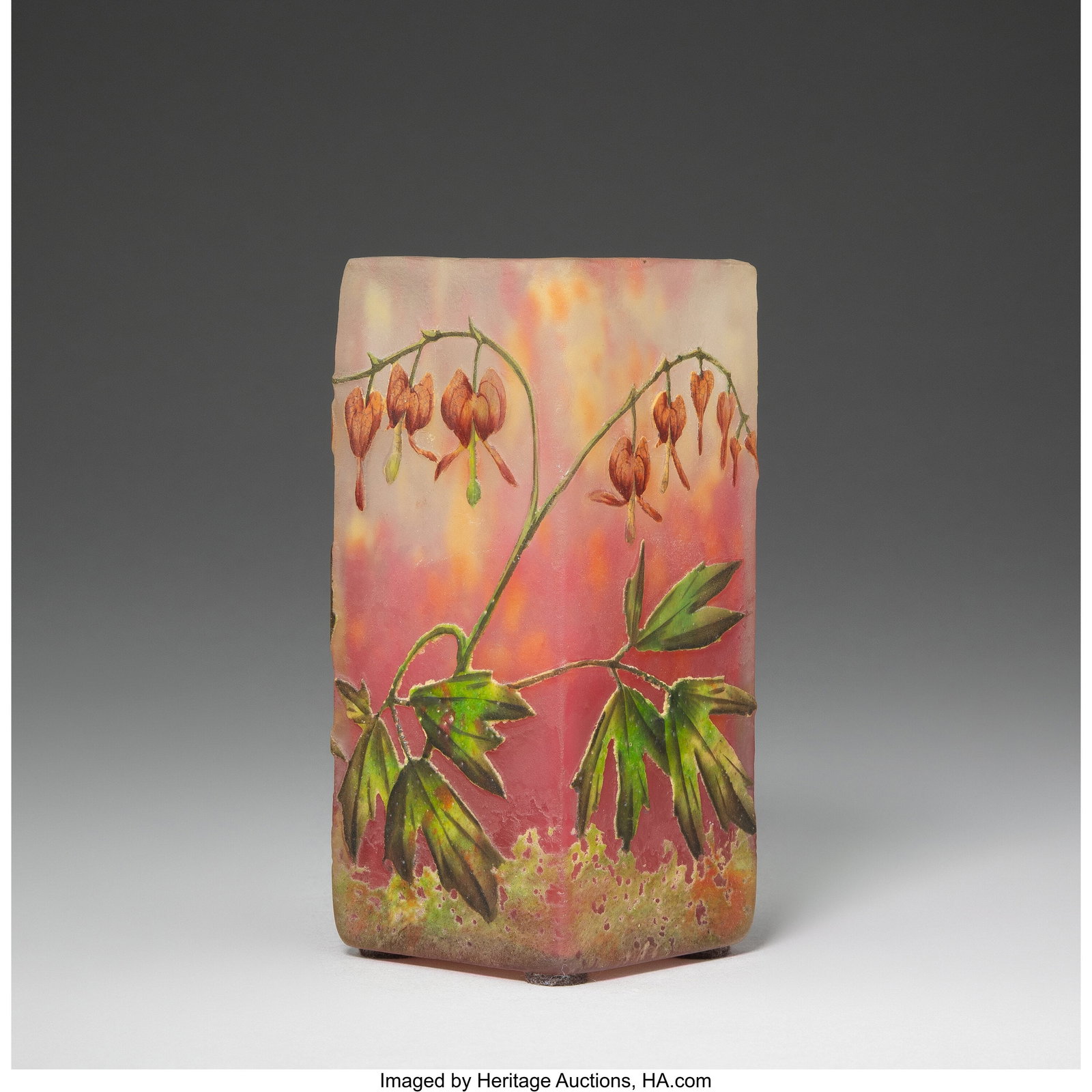 Daum Frères Bleeding Hearts Cabinet Vase, circa (1 of 4)