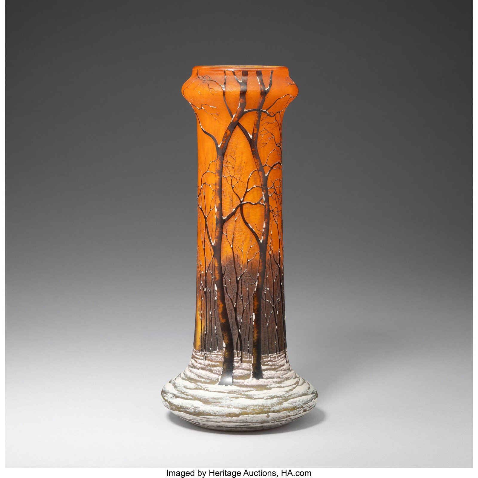 Daum Frères Winter Landscape Vase, circa 1900 A (1 of 4)