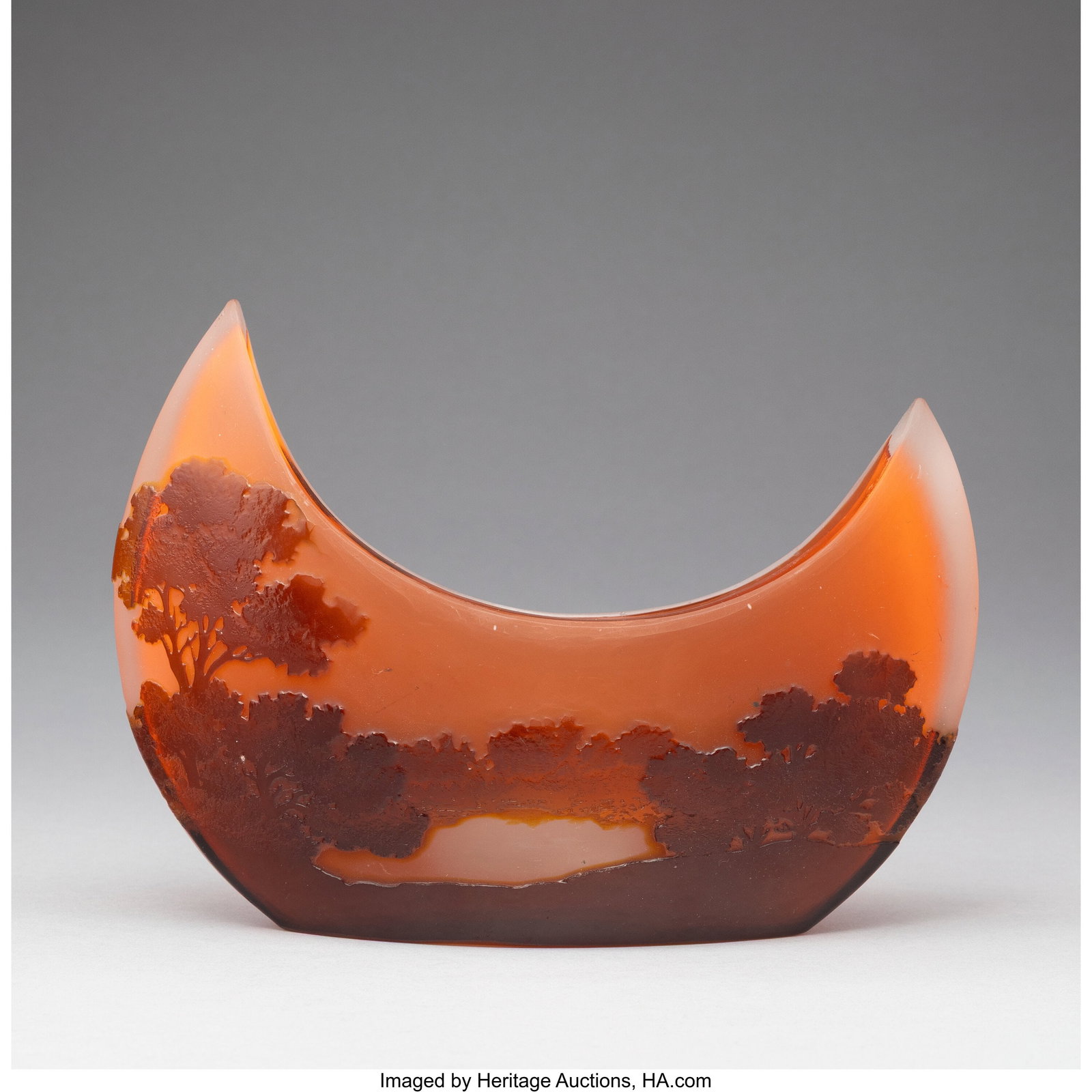 Gallé Landscape Vase, circa 1900 Cameo glass 5 (1 of 4)