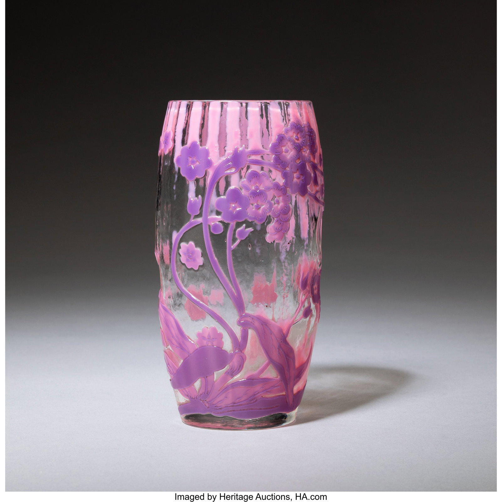 Gallé Sweet Williams Vase, circa 1900 Fire-poli (1 of 4)