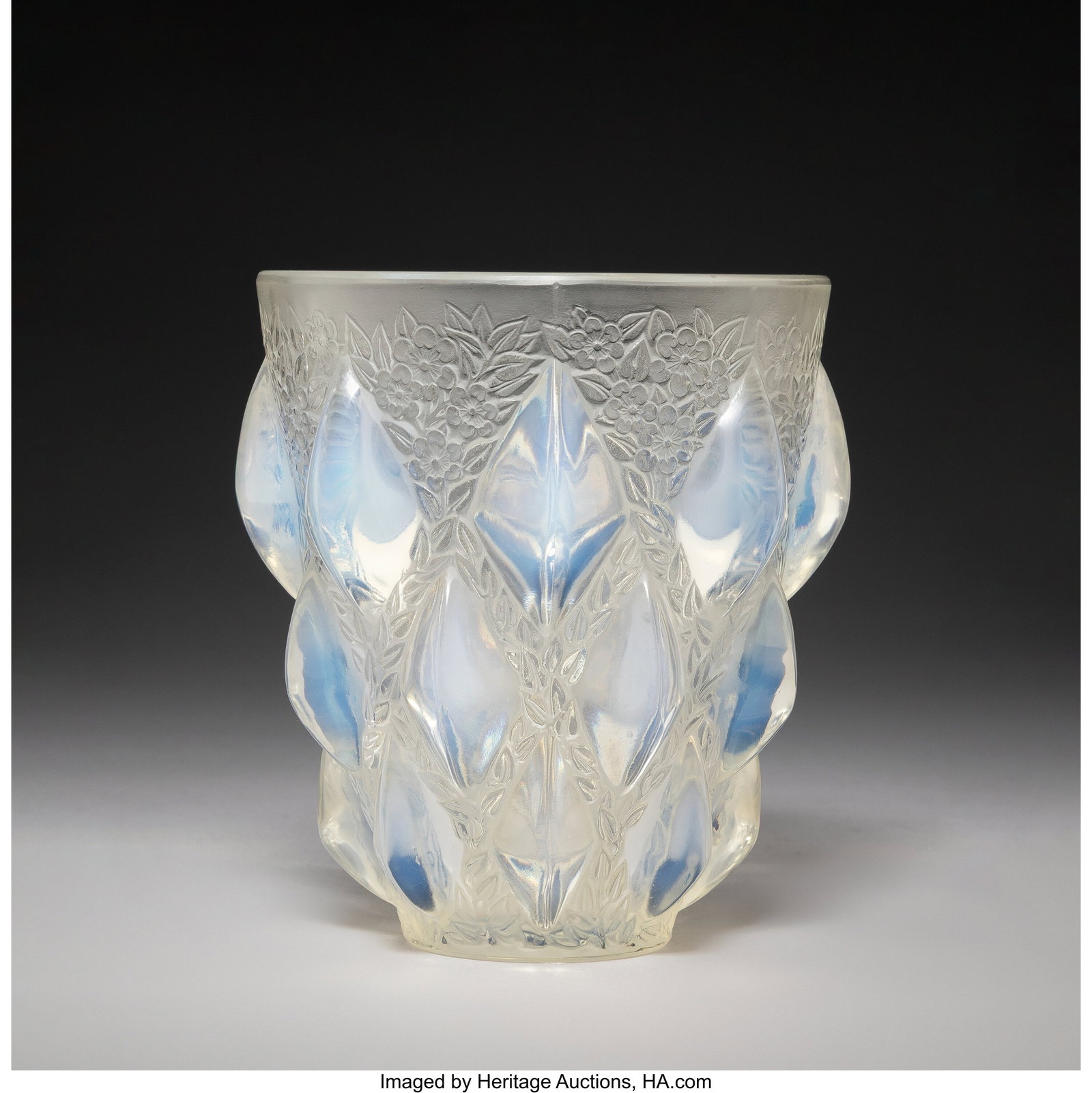 René Lalique Rampillon Vase, circa 1927 Opalesc (1 of 3)