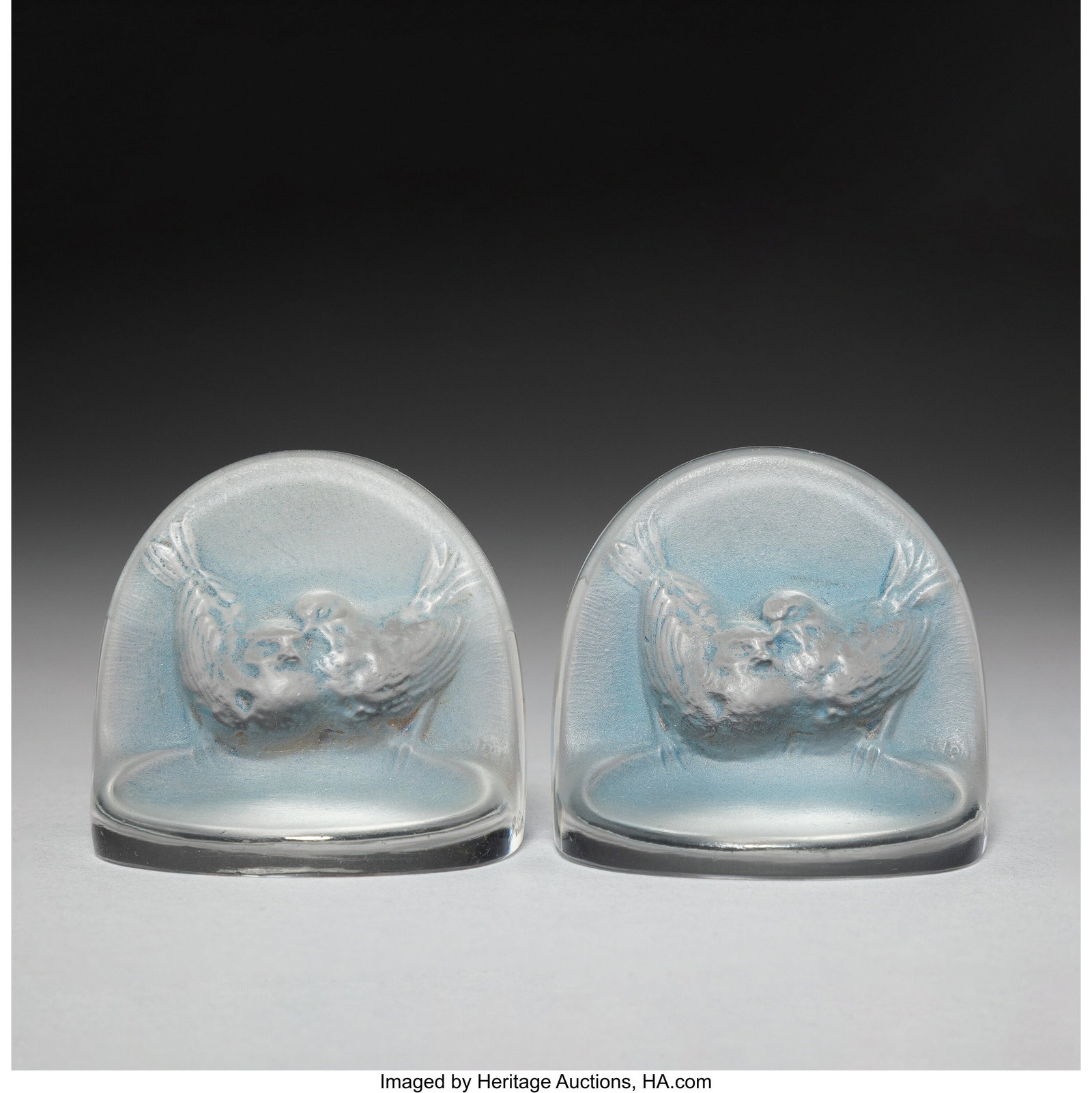 René Lalique Pair of Pinsons Menu Card Holders, (1 of 4)