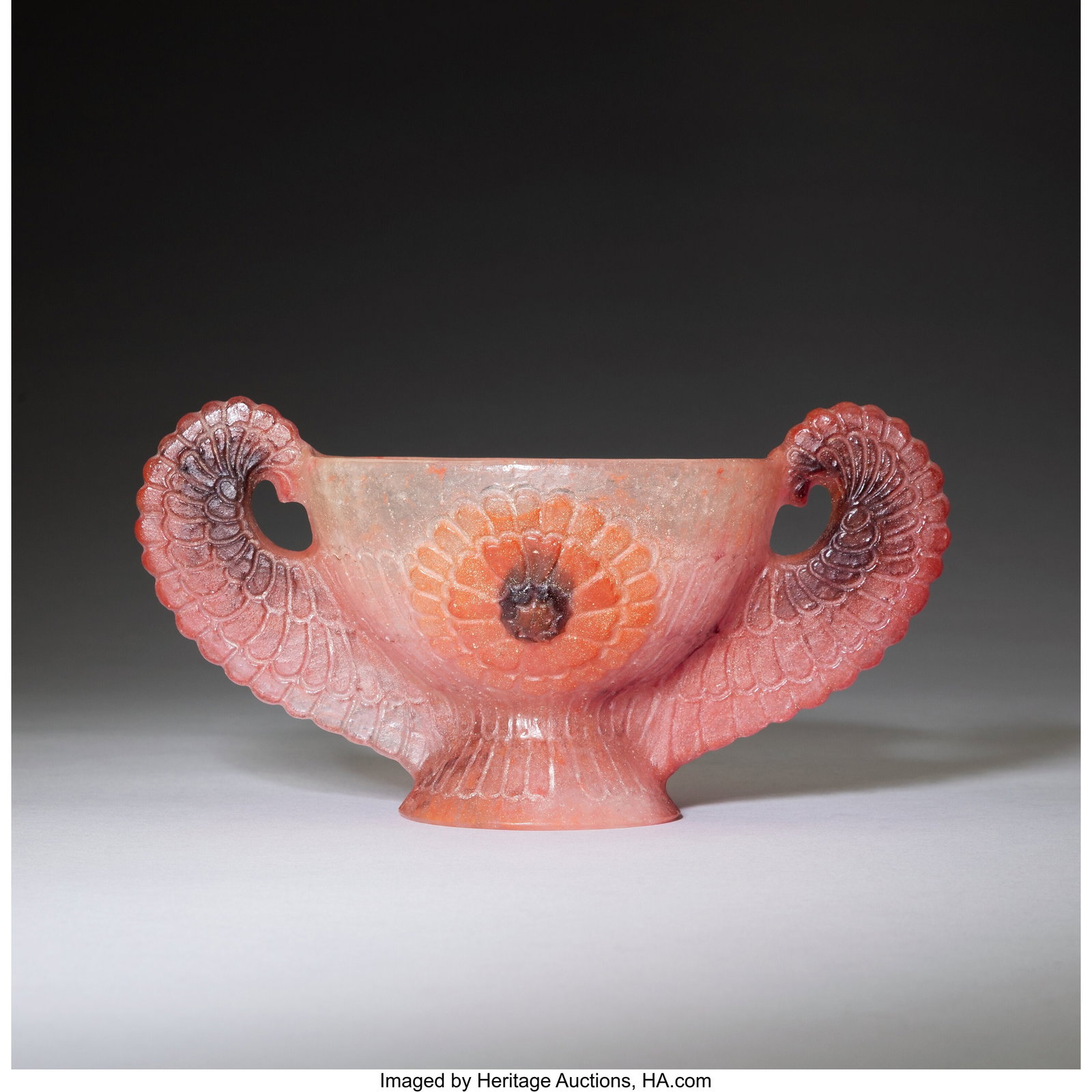 Gabriel Argy-Rousseau Two-Handled Bowl, circa 19: Gabriel Argy-Rousseau Two-Handled Bowl, circa 1927 Pâte de verre 4-1/4 x 8 inches (10.8 x 20.3 cm) Marks: G. ARGY-ROUSSEAU LITERATURE: J&peri