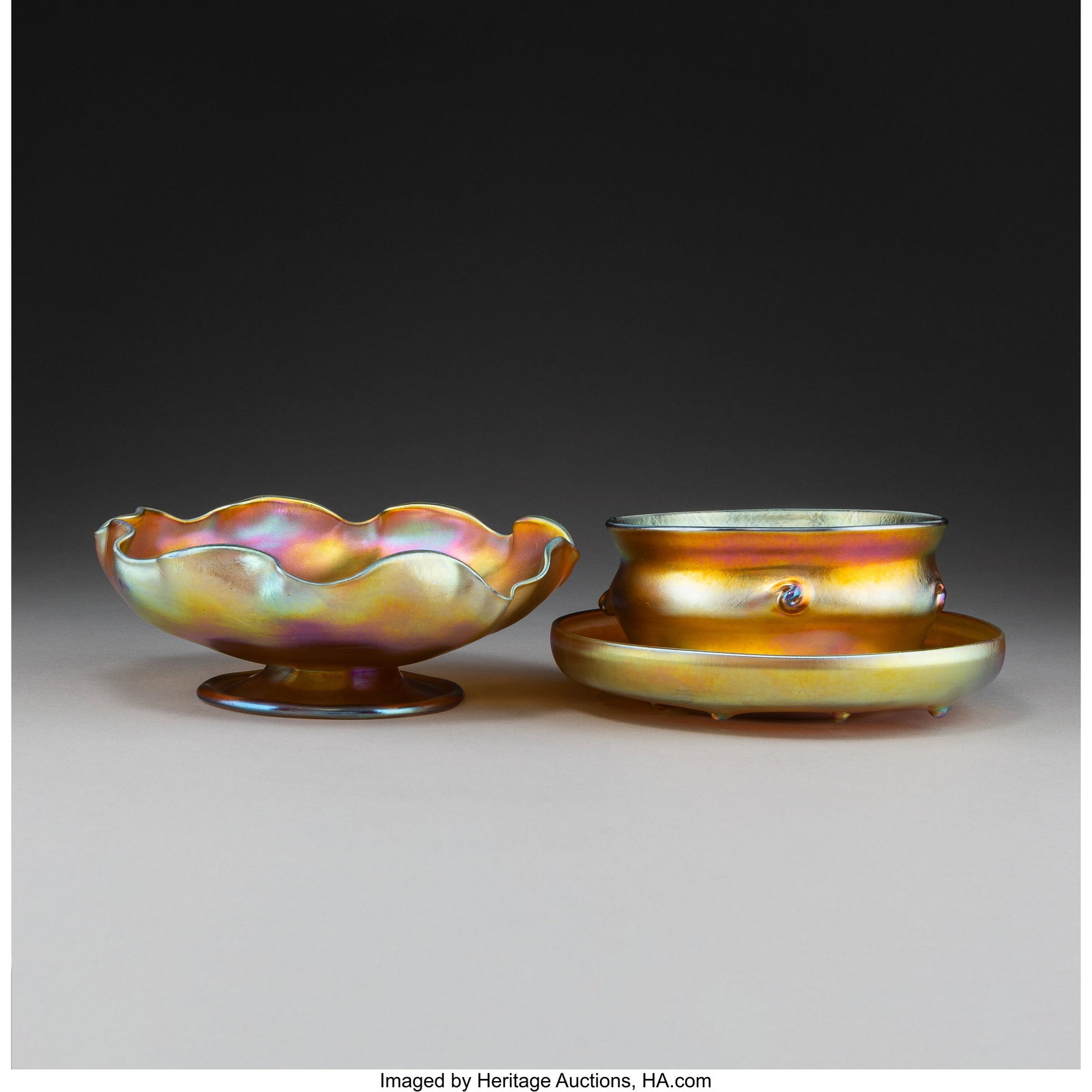 Tiffany Studios Three Table Articles, circa 1900 (1 of 3)