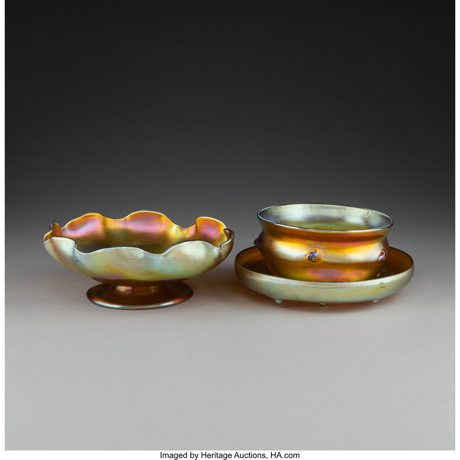Tiffany Studios Three Table Articles, circa 1900 - 2