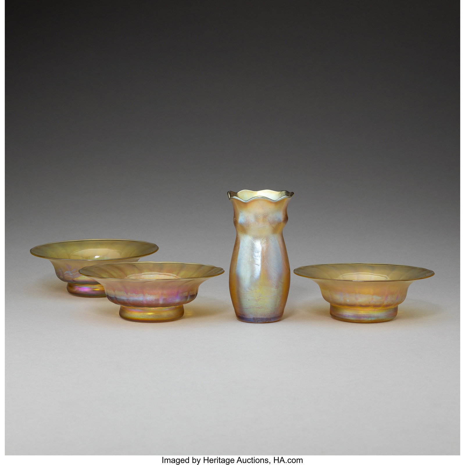 Tiffany Studios Four Table Articles, circa 1910 (1 of 3)