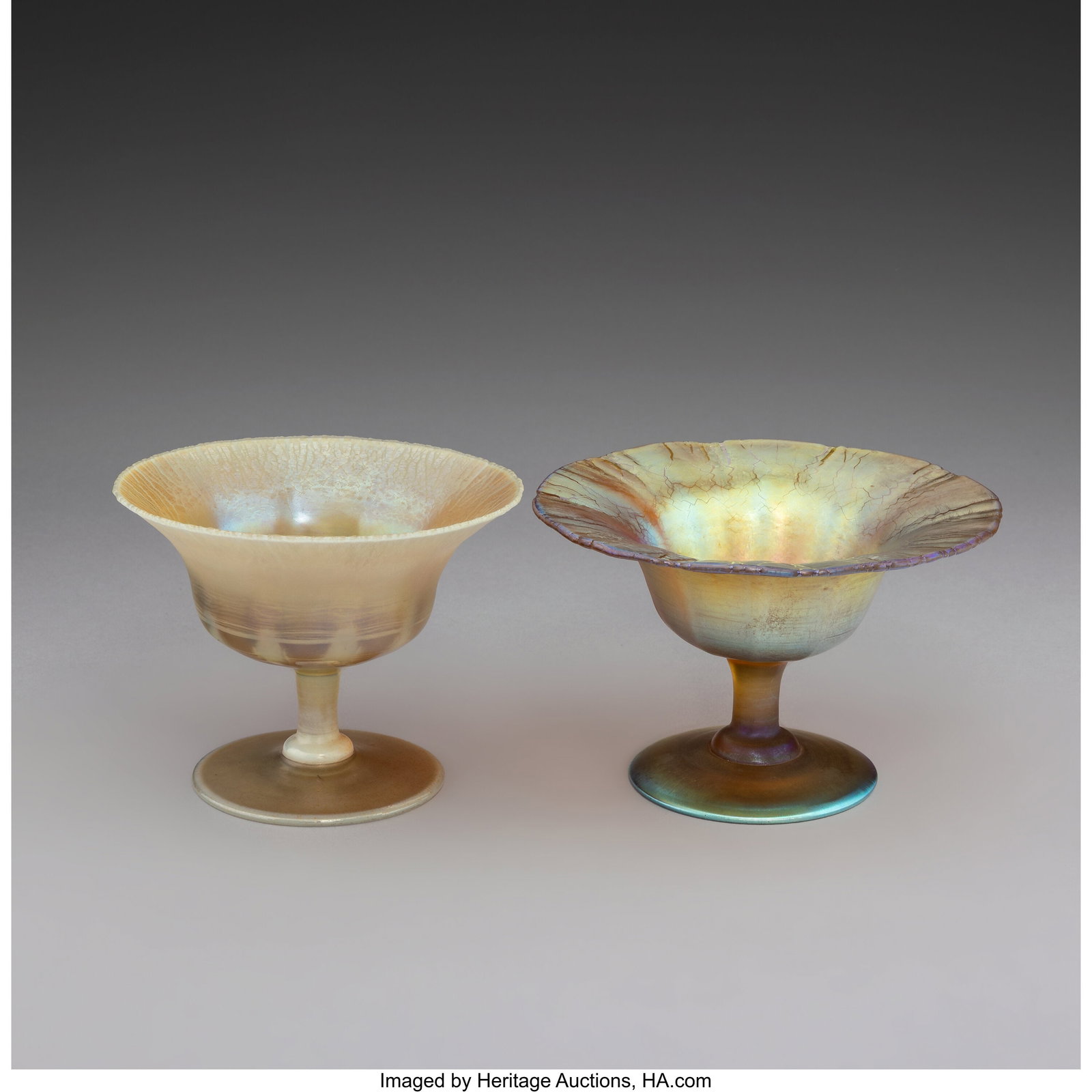 Tiffany Studios Two Sherbets, circa 1910 Favrile (1 of 4)