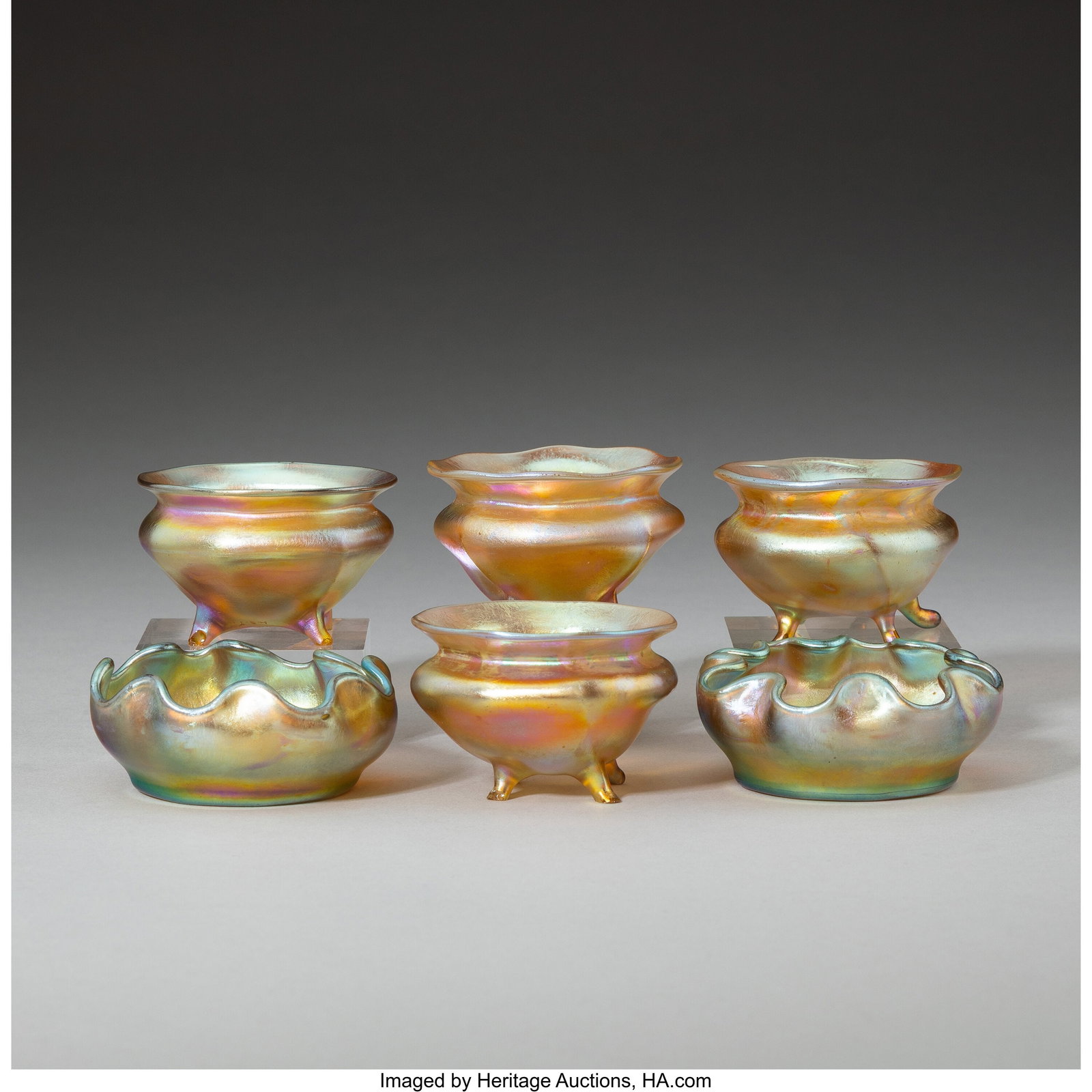 Tiffany Studios Six Open Salt Cellars, circa 191 (1 of 4)