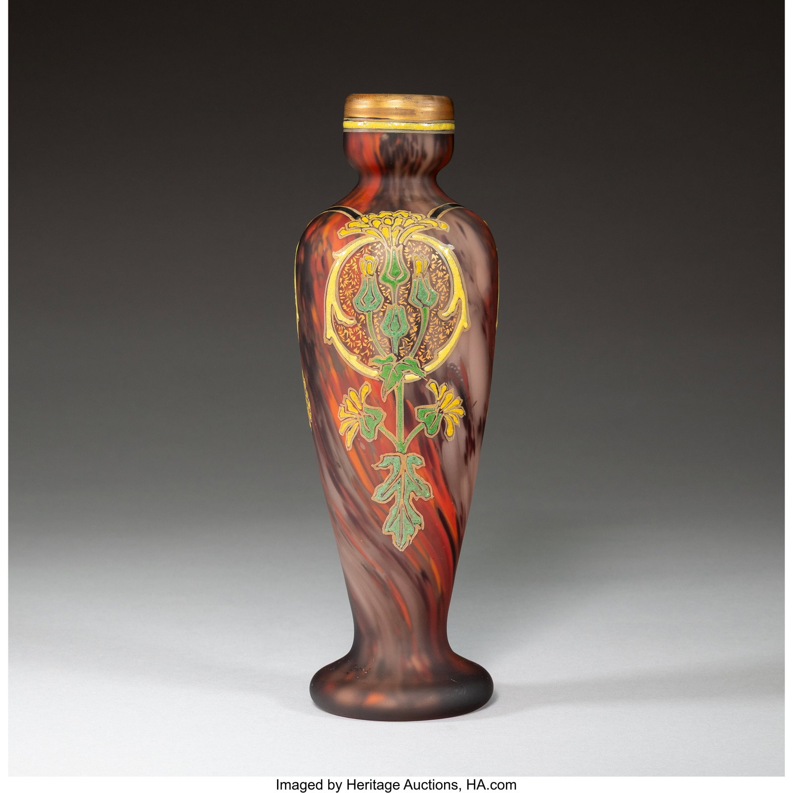 Legras & Cie Floral Vase, circa 1910 Enameled gl (1 of 4)
