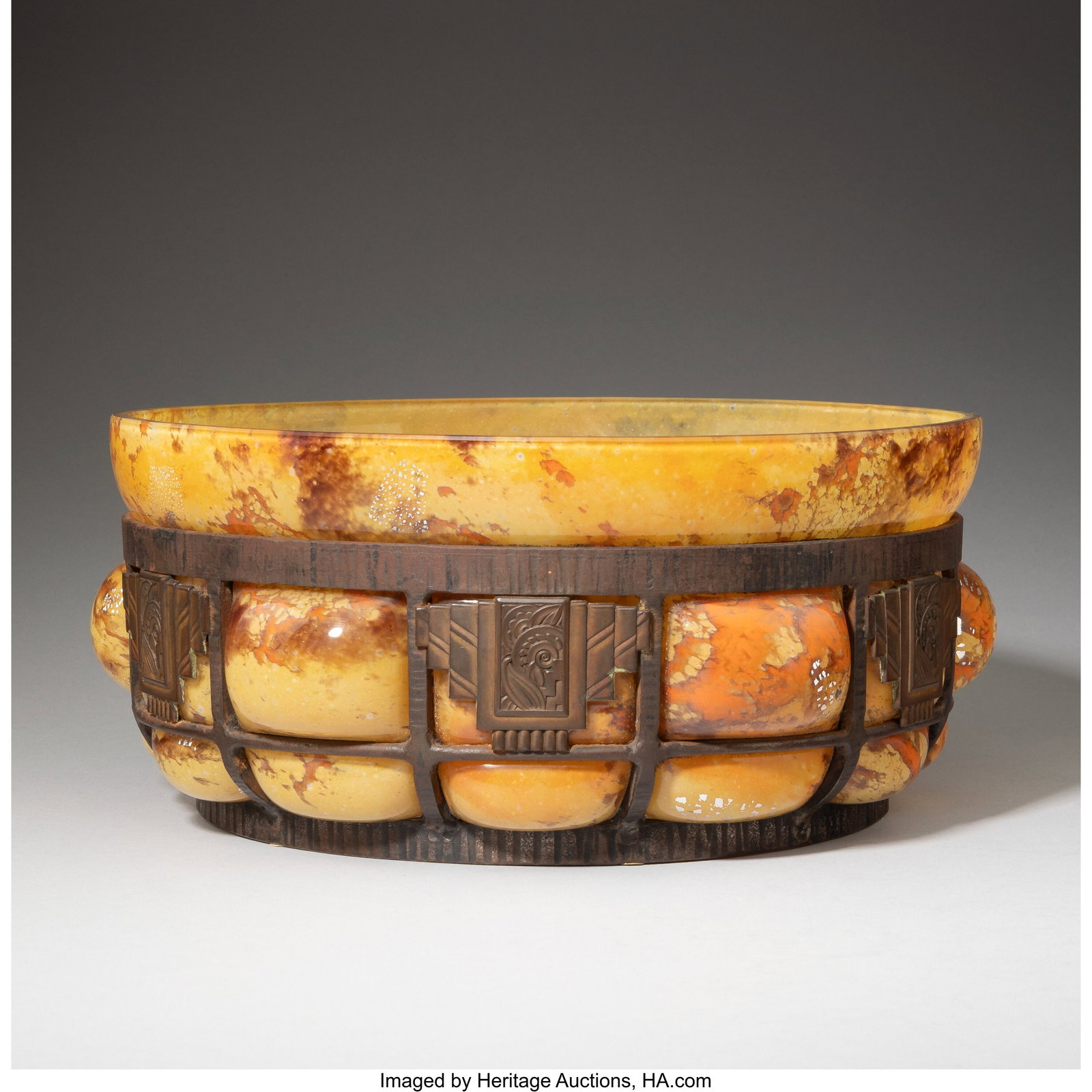 Andre Delatte Center Bowl, early 20th century Gl (1 of 2)