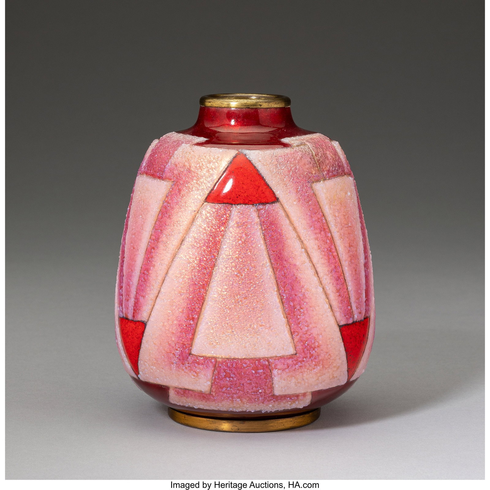 Henriette Marty Vase, circa 1920 Enameled copper (1 of 3)