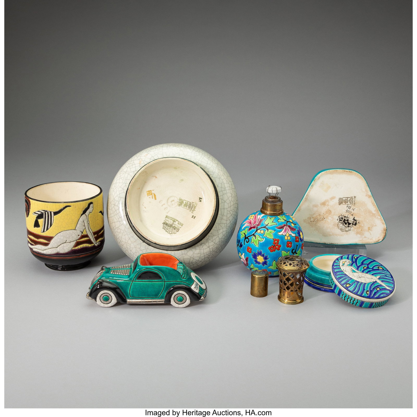 Longwy Pottery Six Table Articles, circa 1930 E - 2