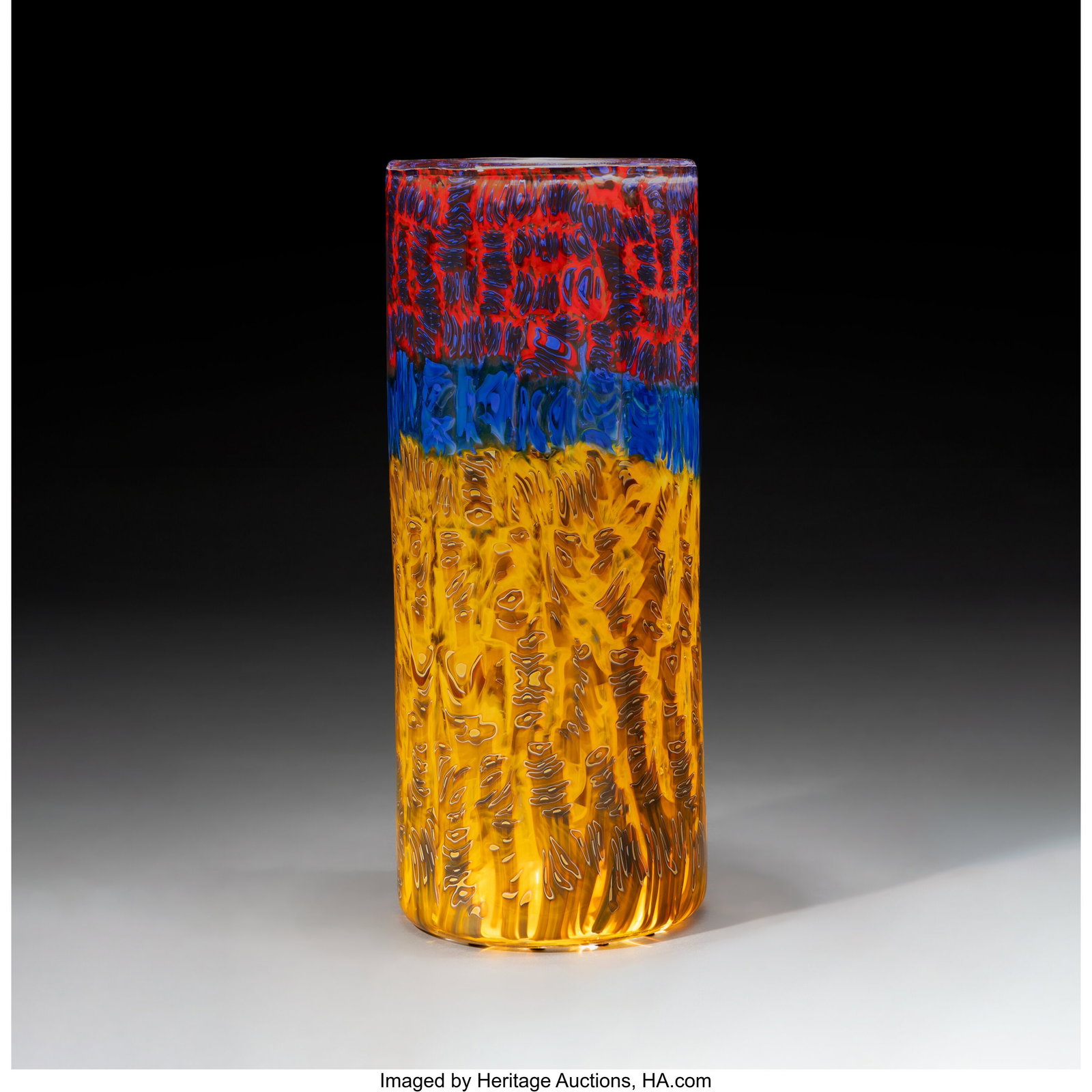 Lino Tagliapietra Osaka, 2012 Blown glass, murri: Lino Tagliapietra Osaka, 2012 Blown glass, murrine 25-1/4 x 10-1/2 inches (64.1 x 26.7 cm) Etched to underside: Lino Tagliapietra, 2012 PROVENAN