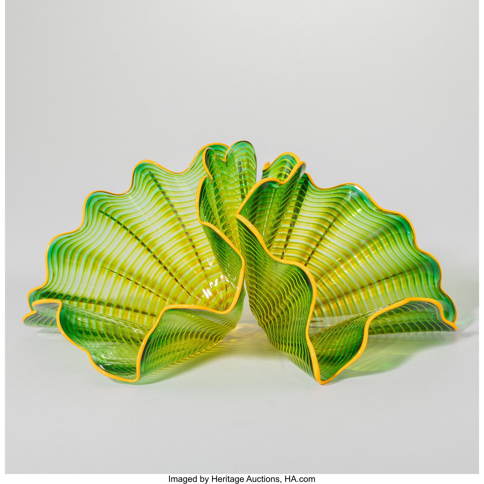 Dale Chihuly Laguna Persian Pair, 2018 Blown gla: Dale Chihuly Laguna Persian Pair, 2018 Blown glass 5-1/4 x 7-1/2 x 7-1/2 inches (13.3 x 19.1 x 19.1 cm) (each, approximately) Etched to