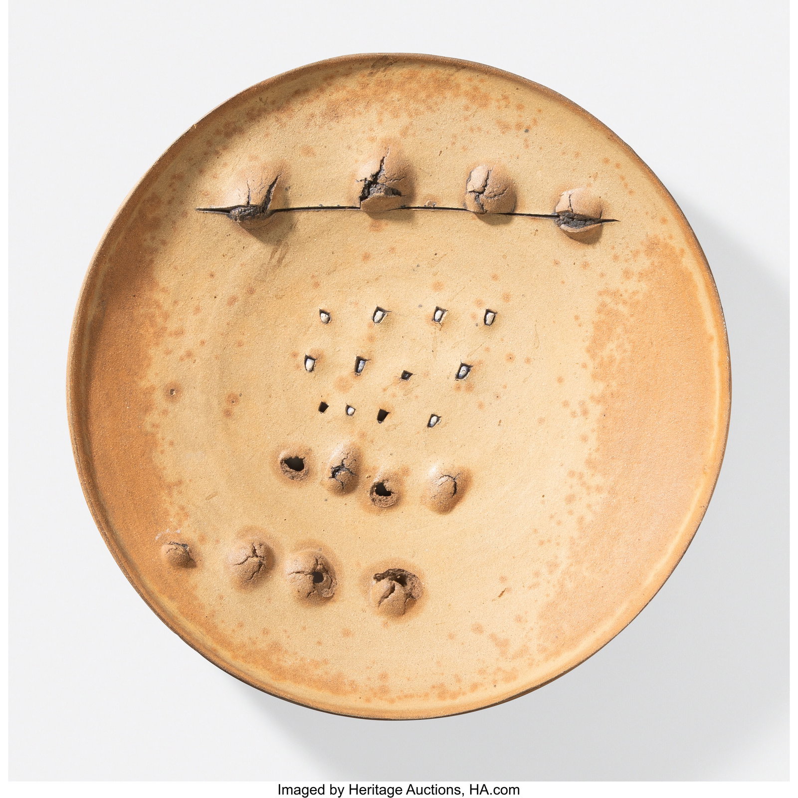 Peter Voulkos Charger, 1973 Partially glazed sto (1 of 3)