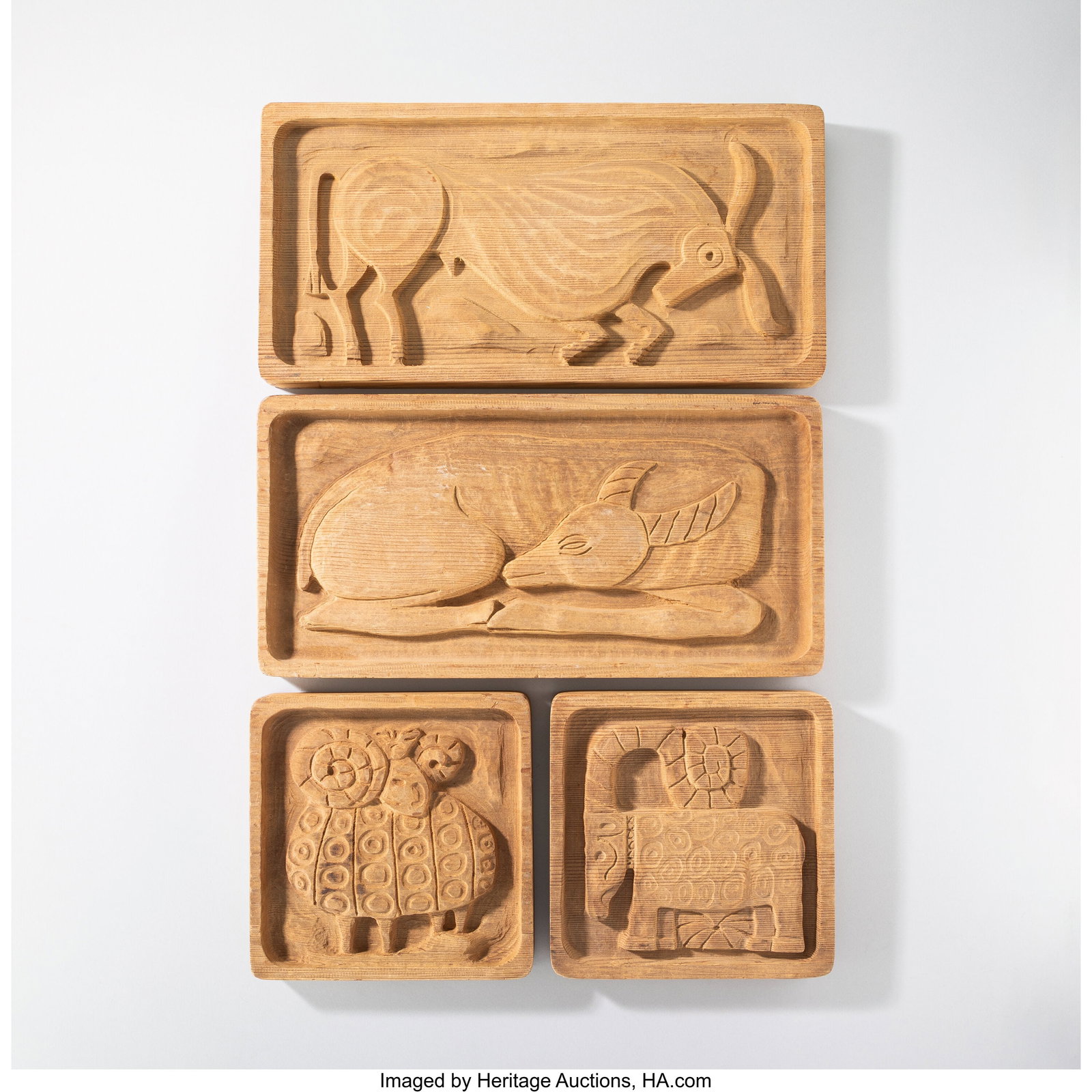 Evelyn Ackerman Set of Four Animal Woodblocks, c (1 of 3)