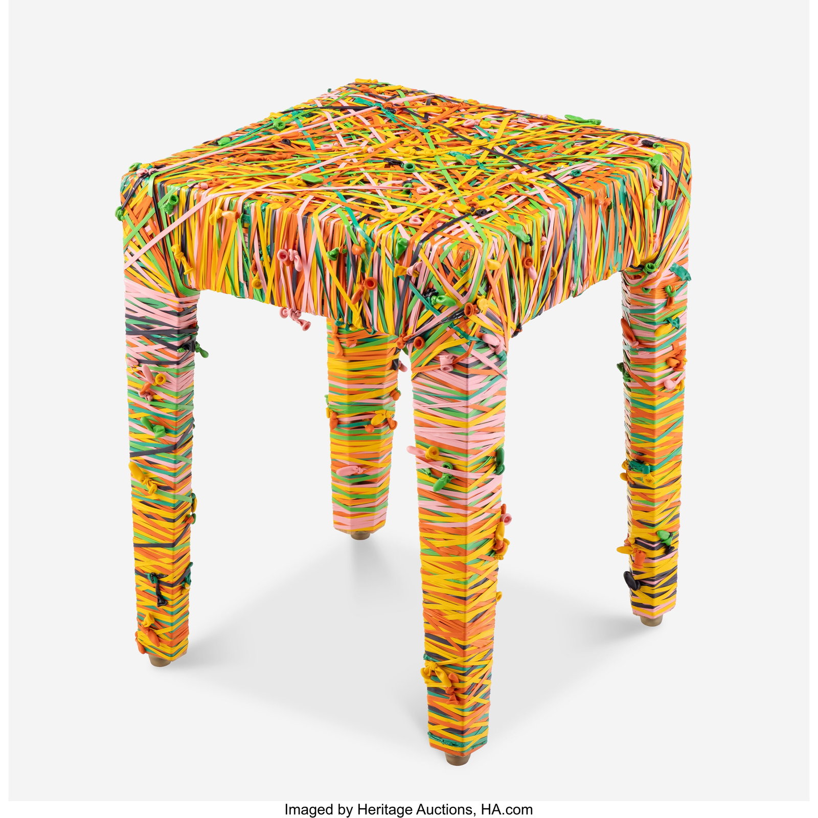 Natalie Kruch Balloona Stool, circa 2010 Umbra W: Natalie Kruch Balloona Stool, circa 2010 Umbra Wood, balloons 18-1/4 x 14 x 14 inches (46.4 x 35.6 x 35.6 cm) With applied manufacturer's label: um