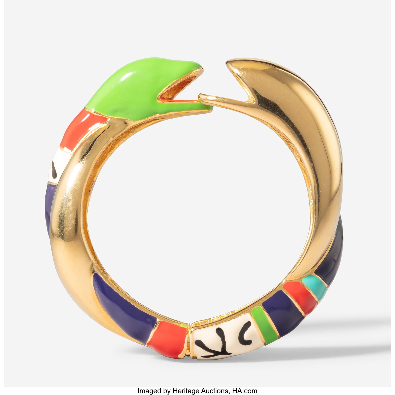 Niki de Saint Phalle Dance of the Snake Bracele: Niki de Saint Phalle Dance of the Snake Bracelet, circa 1980 Polychrome enameled metal Inner circumference: 6-1/2 inches (16.5 cm) HID03101062020 © 2026 Heritage